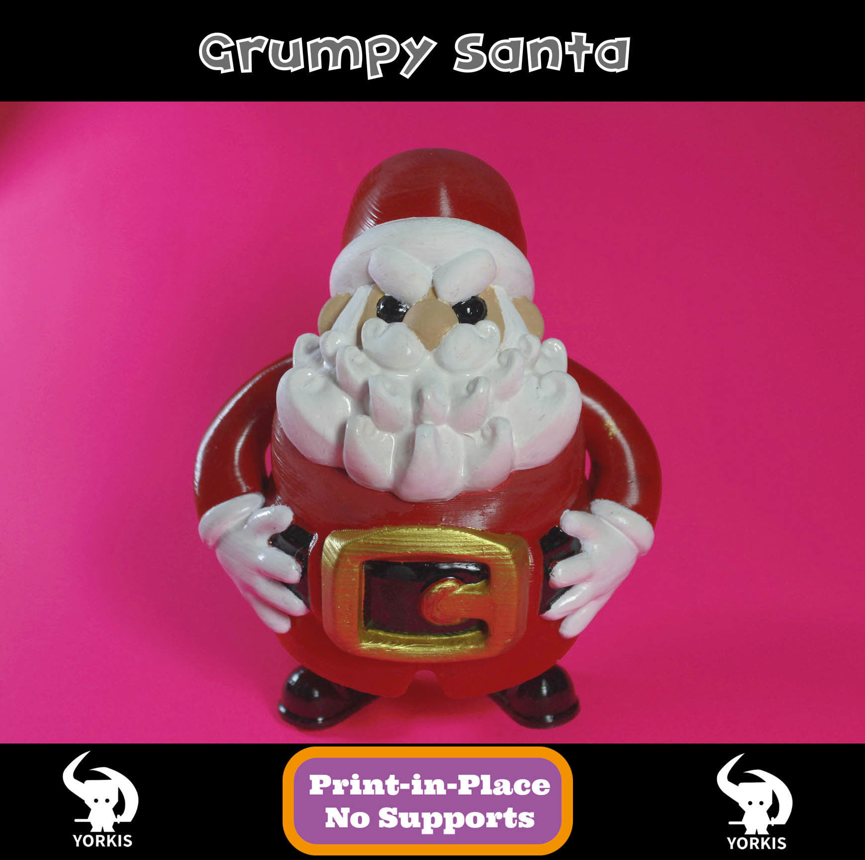 Grumpy Santa Free 3D print model_1
