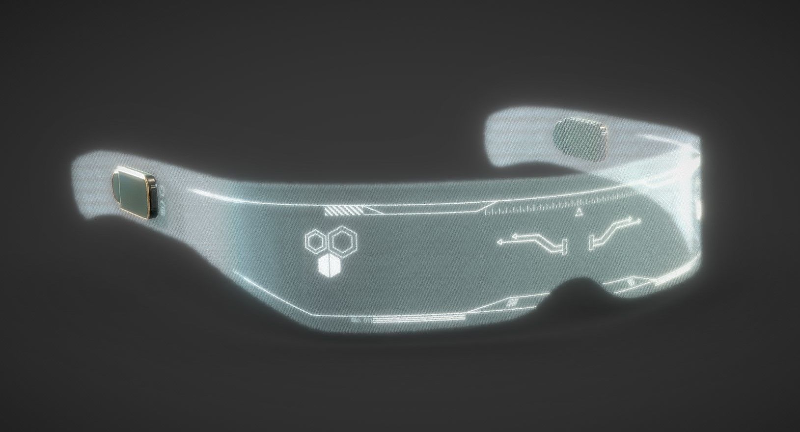 Futuristic Cyberpunk Sci-fi Glasses Low-poly 3D model_1