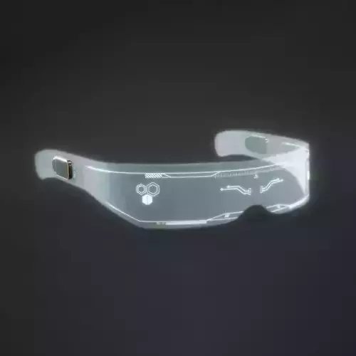 Futuristic Cyberpunk Sci-fi Glasses Low-poly 3D model