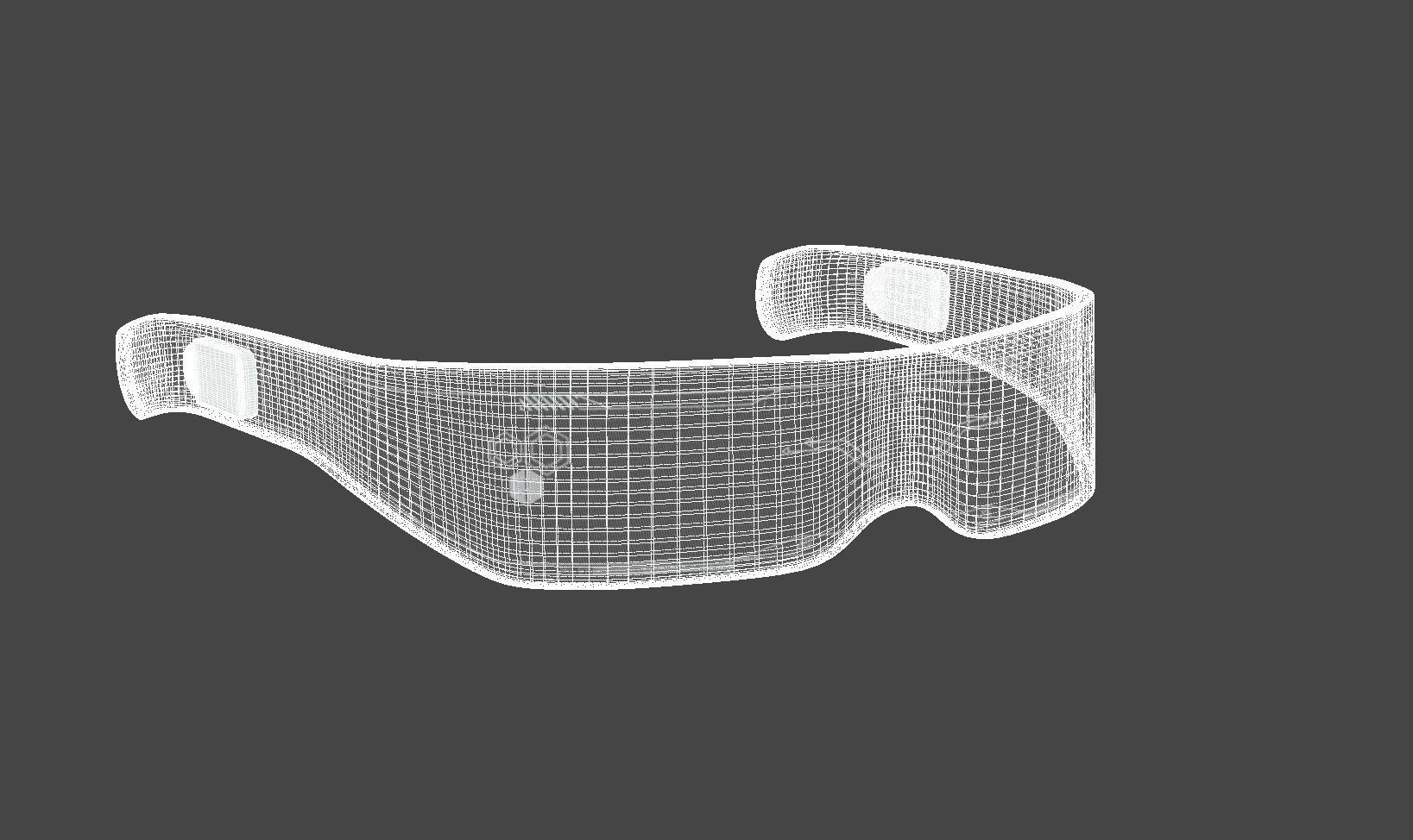 Futuristic Cyberpunk Sci-fi Glasses Low-poly 3D model_6