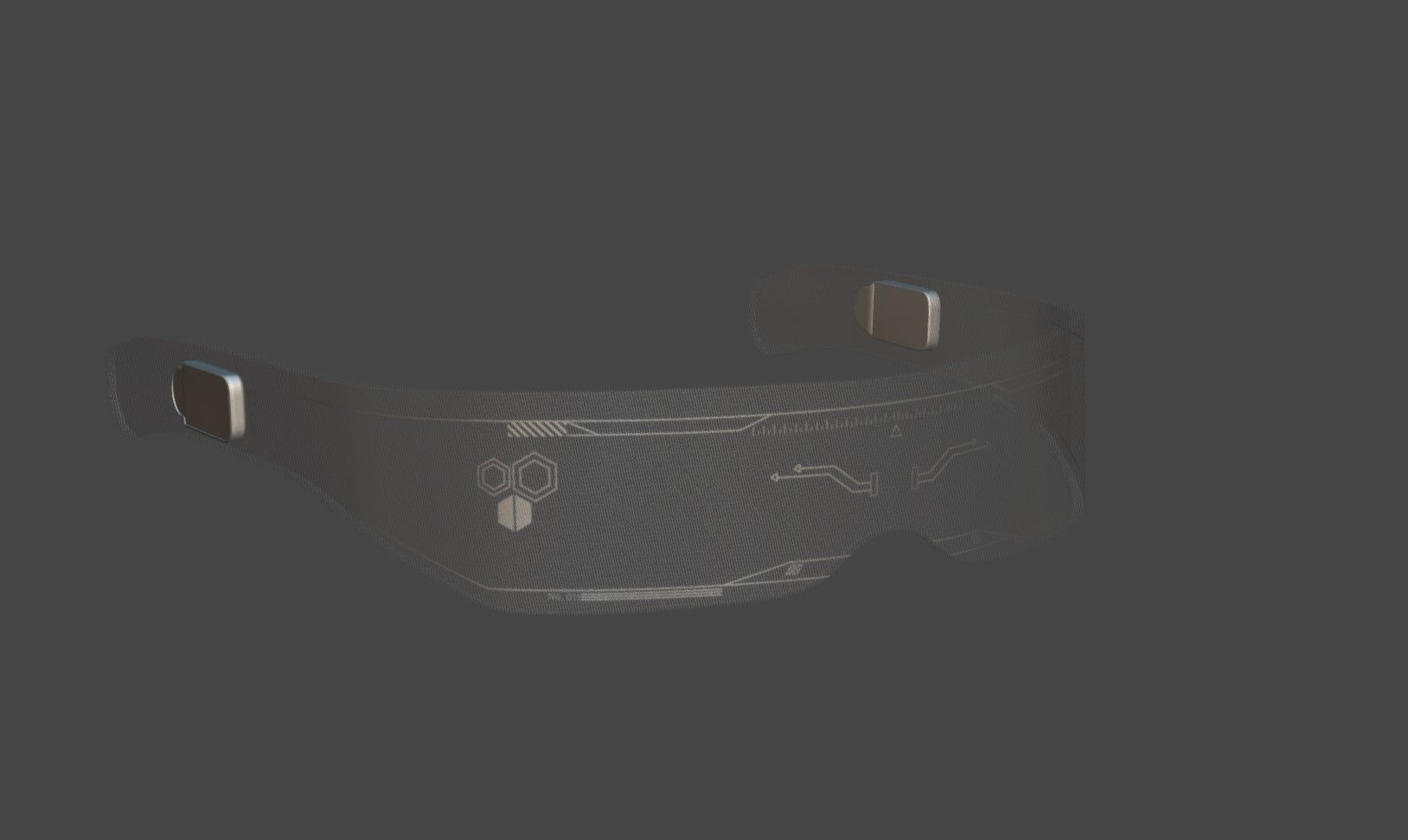 Futuristic Cyberpunk Sci-fi Glasses Low-poly 3D model_5