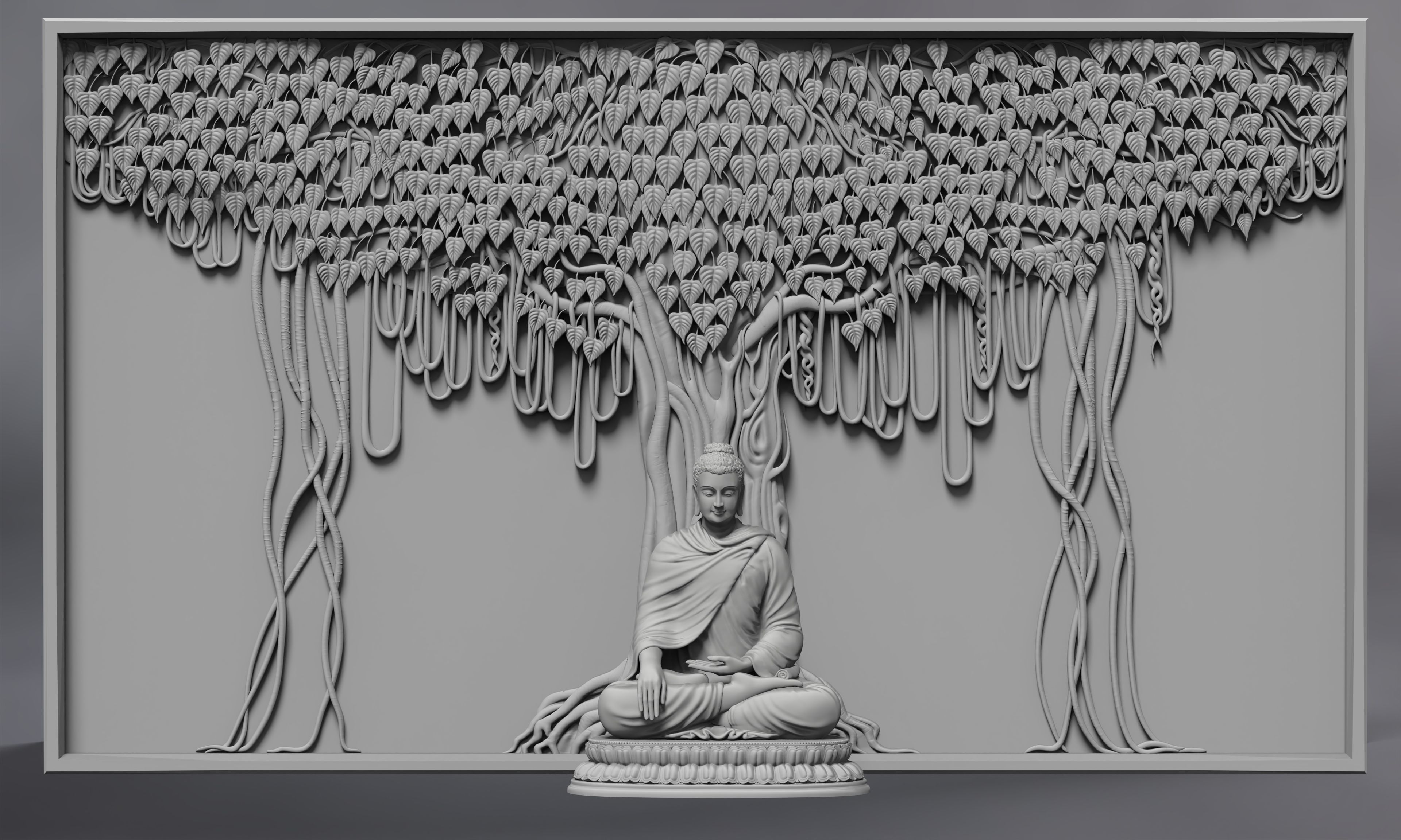 Buddha Bhumisparsh Mudra Low-poly 3D model_4