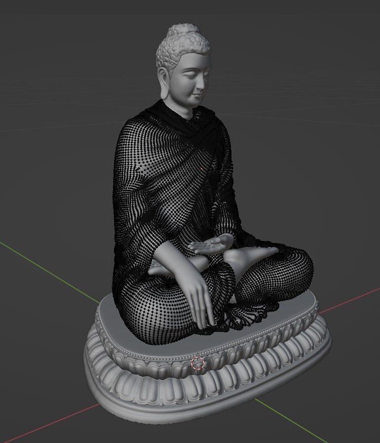 Buddha Bhumisparsh Mudra Low-poly 3D model_11