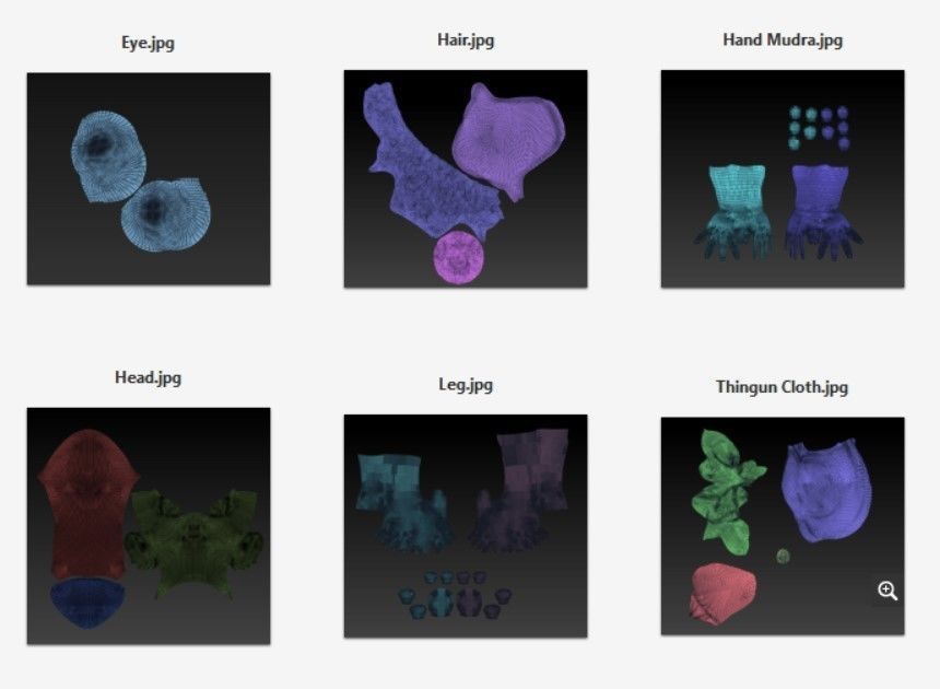 Buddha Bhumisparsh Mudra Low-poly 3D model_10