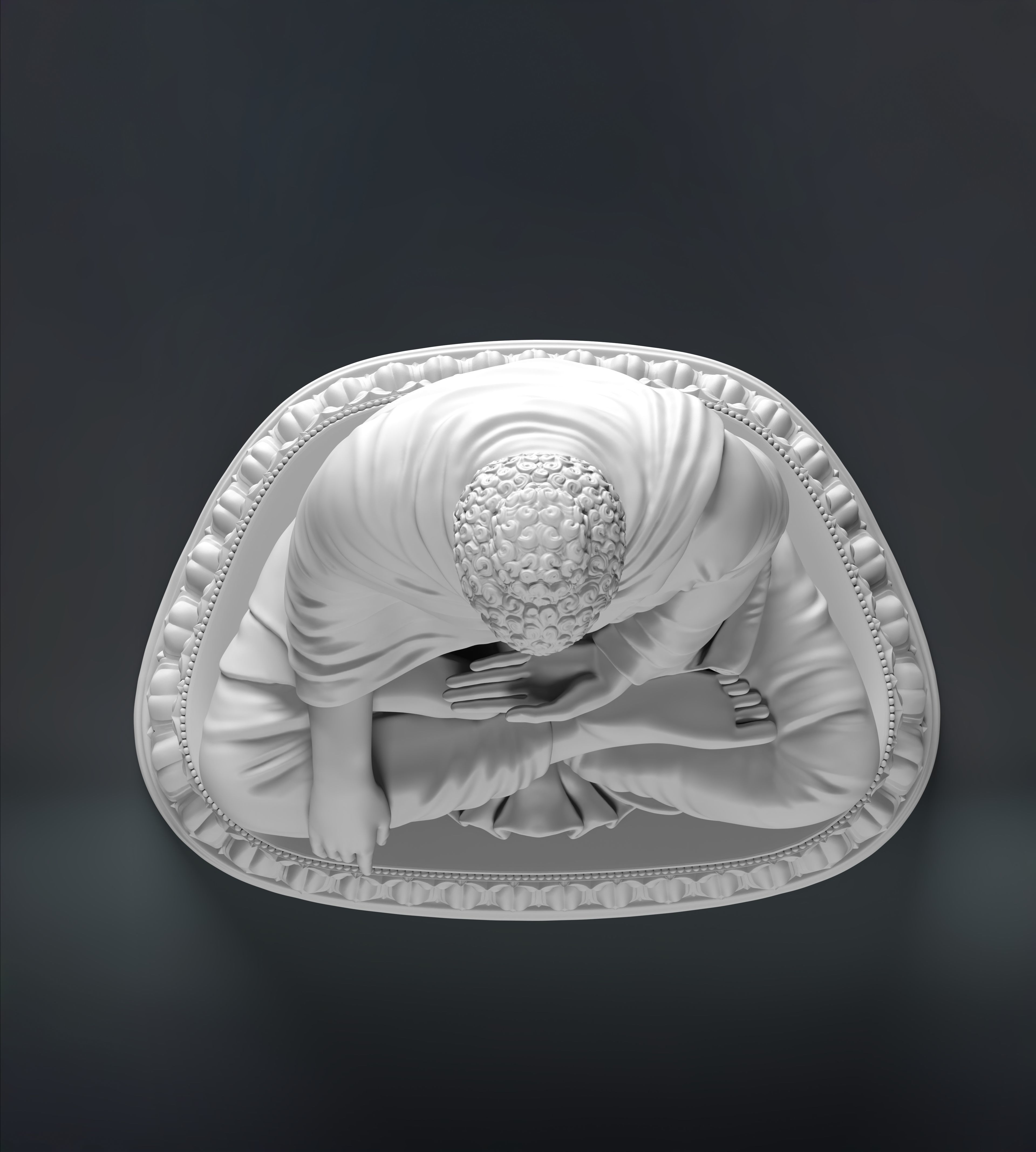 Buddha Bhumisparsh Mudra Low-poly 3D model_9