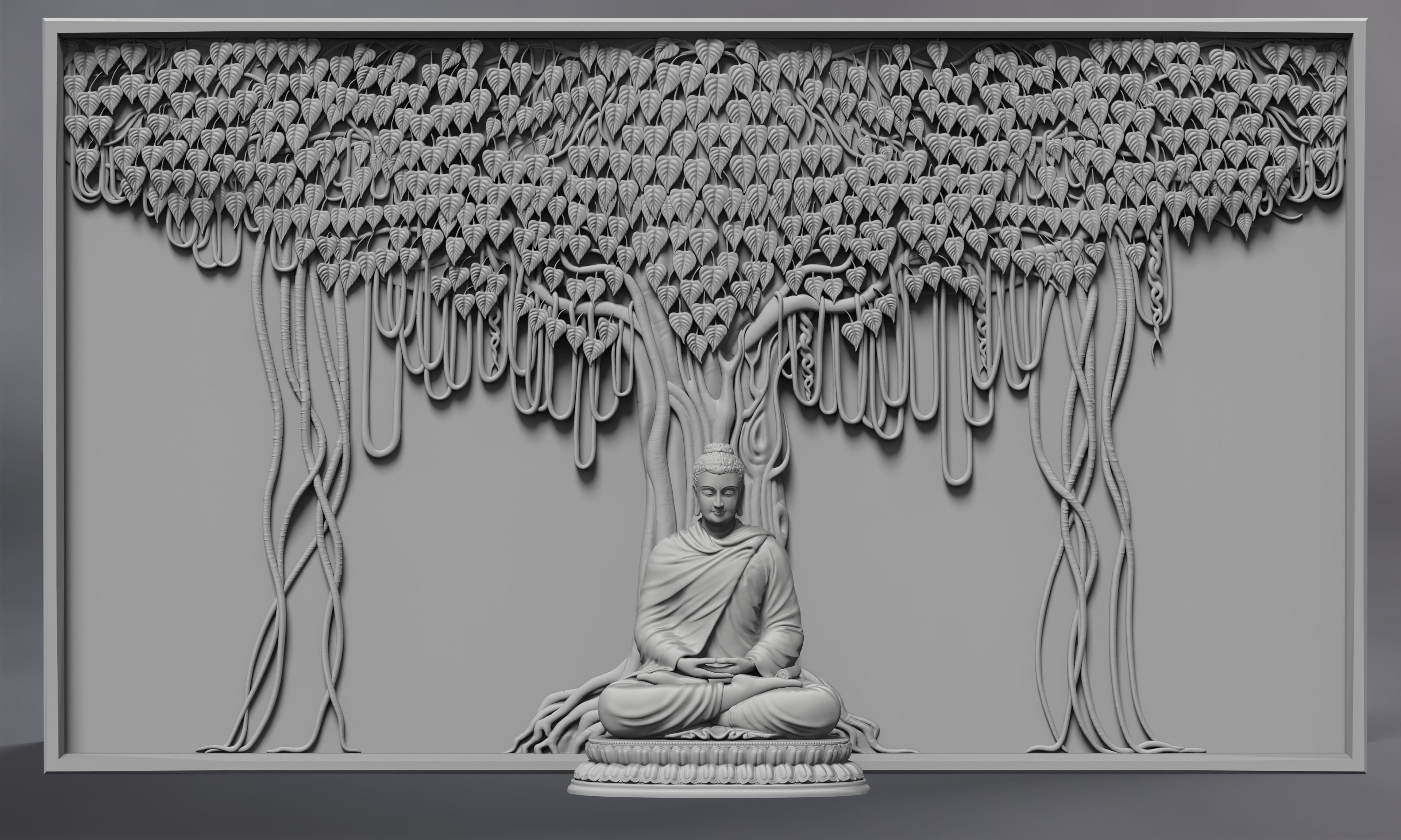 Buddha Dhyana Mudra Low-poly 3D model_4