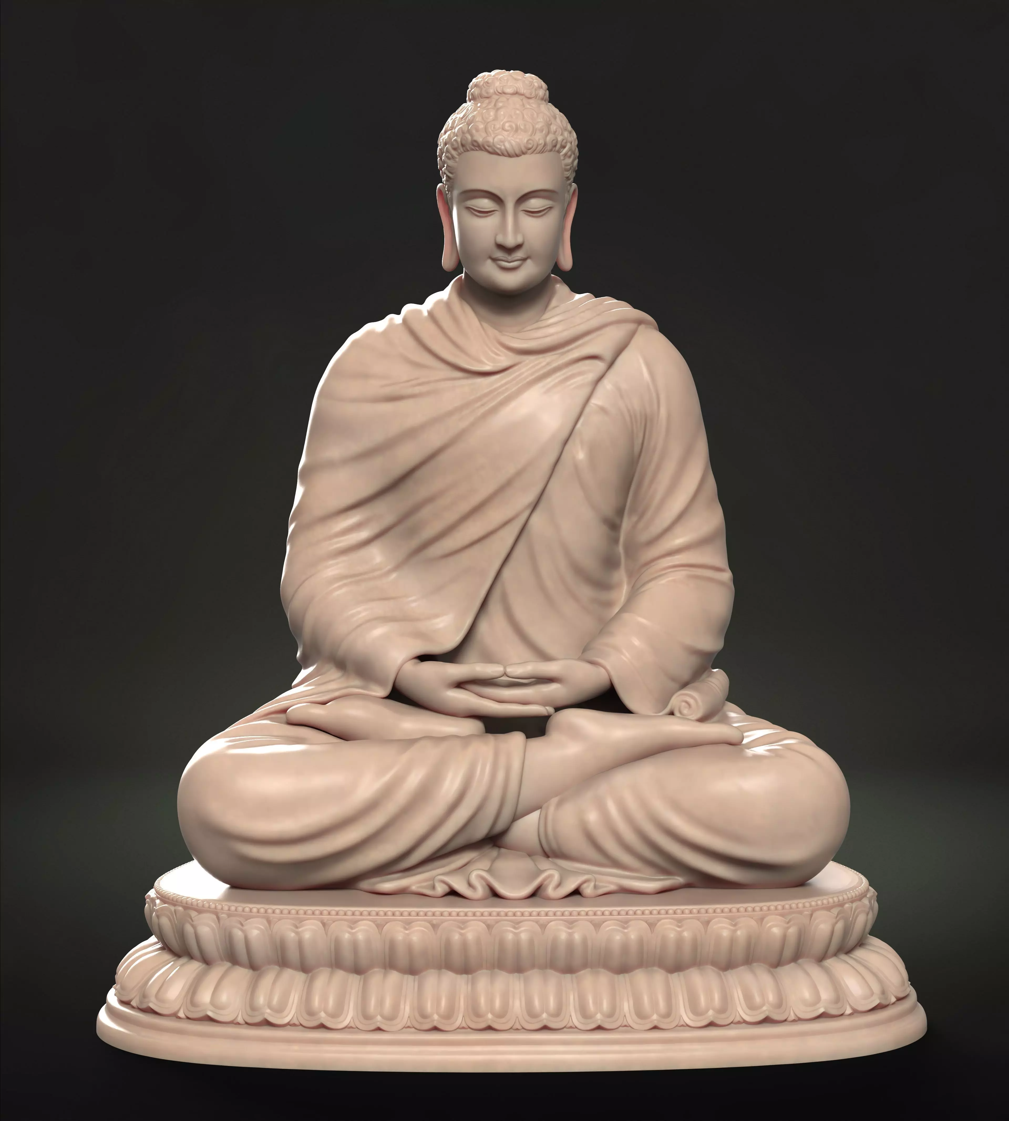 Buddha Dhyana Mudra Low-poly 3D model_0