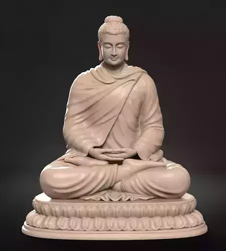 Buddha Dhyana Mudra Low-poly 3D model