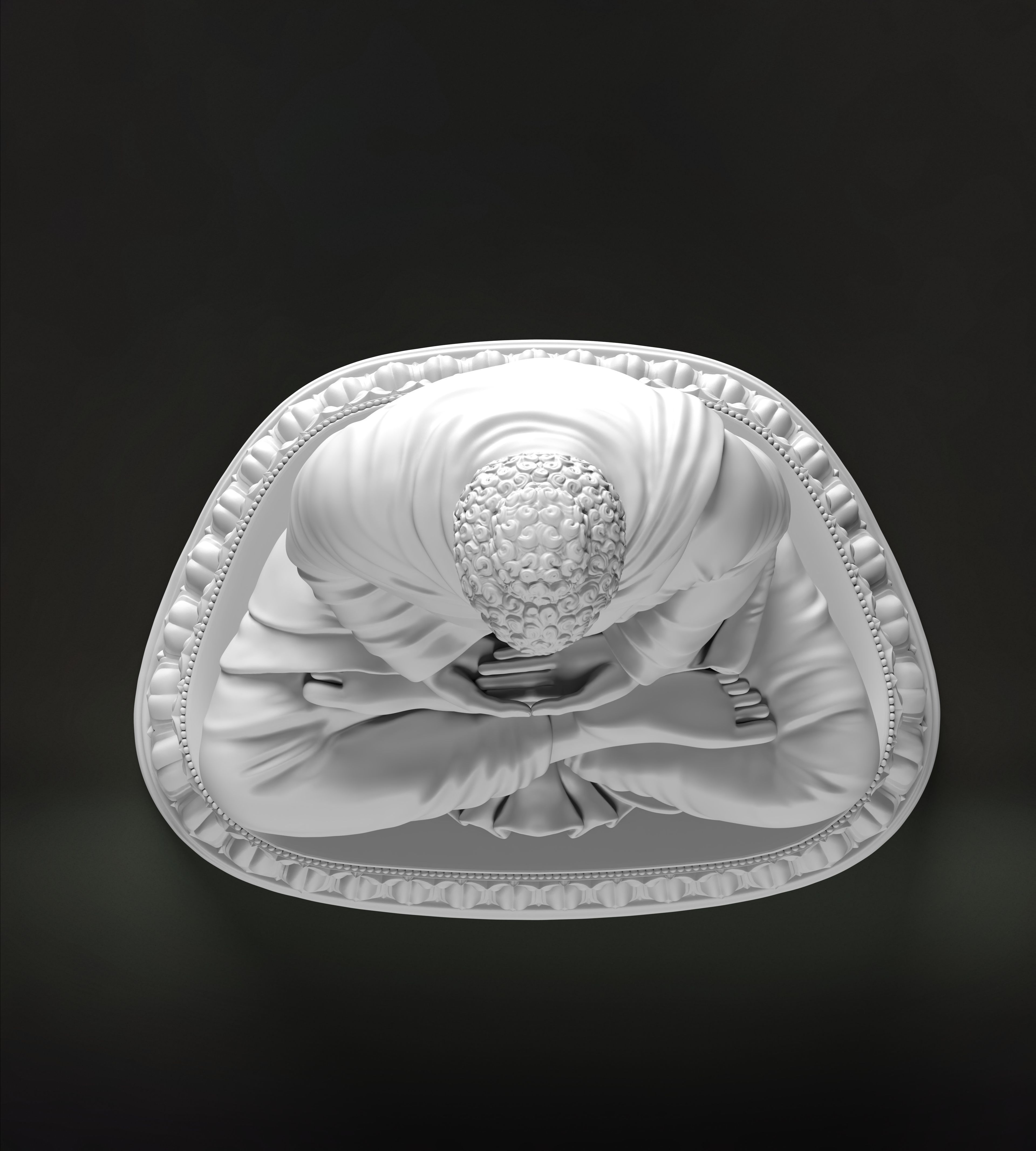 Buddha Dhyana Mudra Low-poly 3D model_9