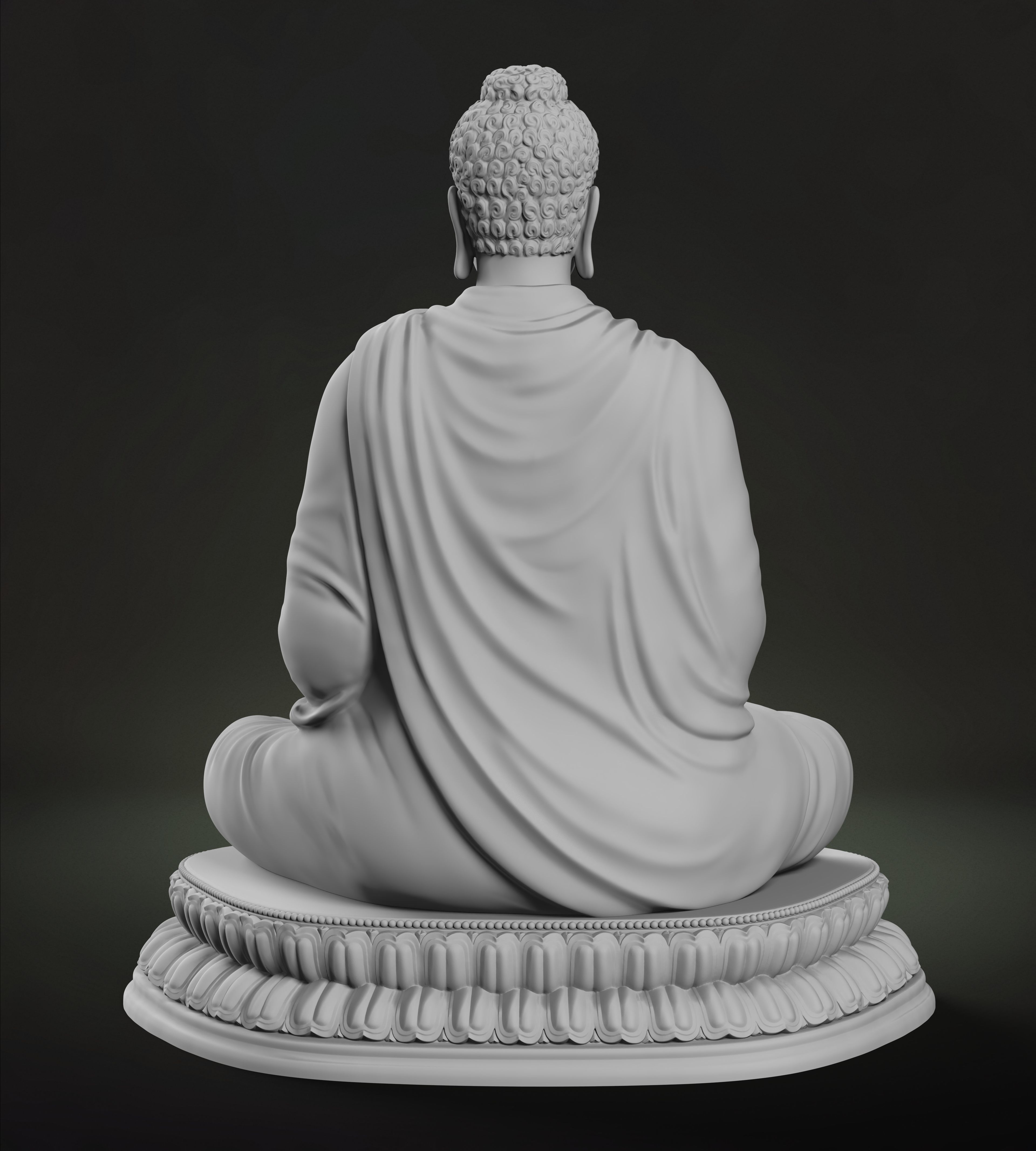 Buddha Dhyana Mudra Low-poly 3D model_6
