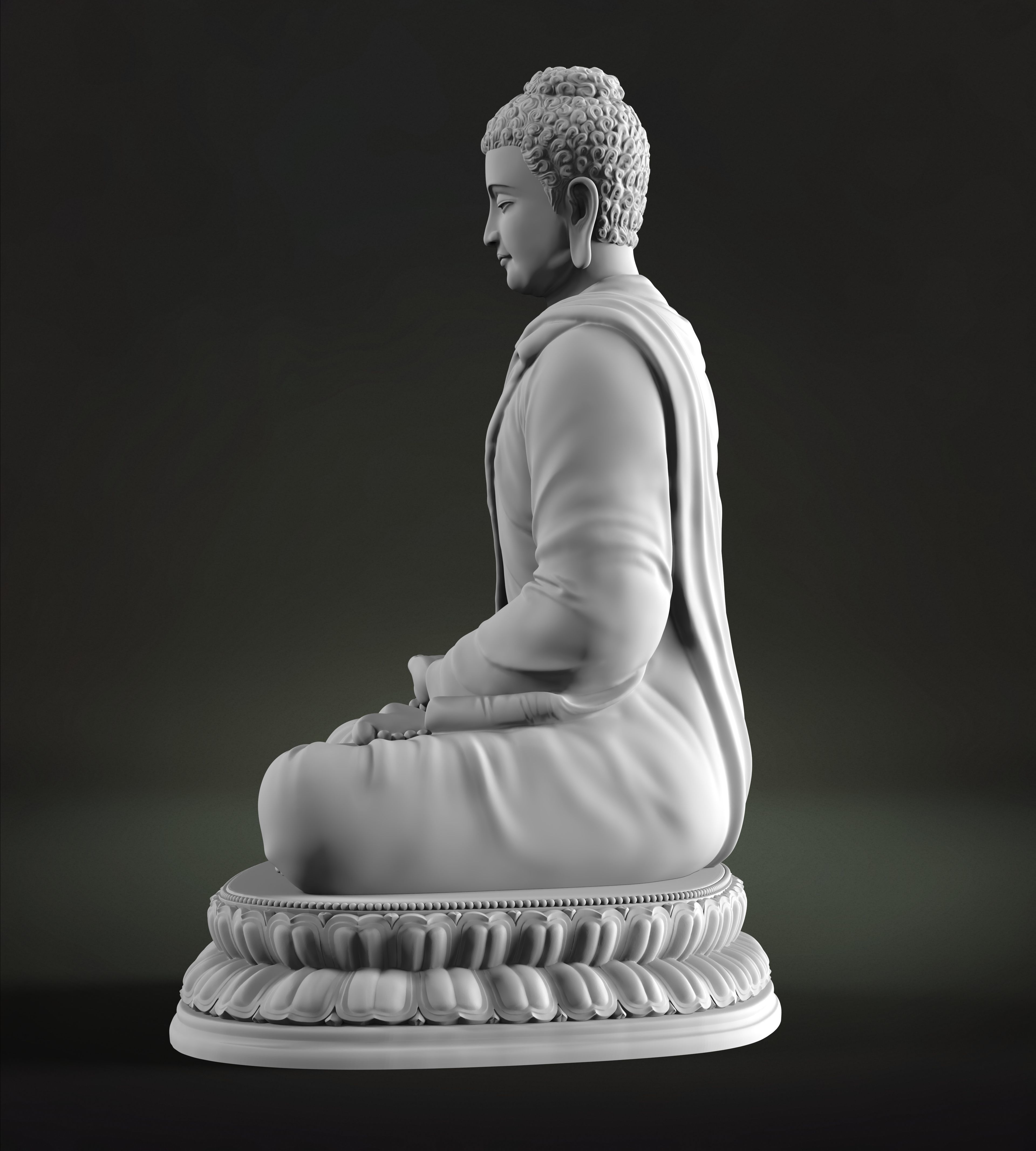 Buddha Dhyana Mudra Low-poly 3D model_7