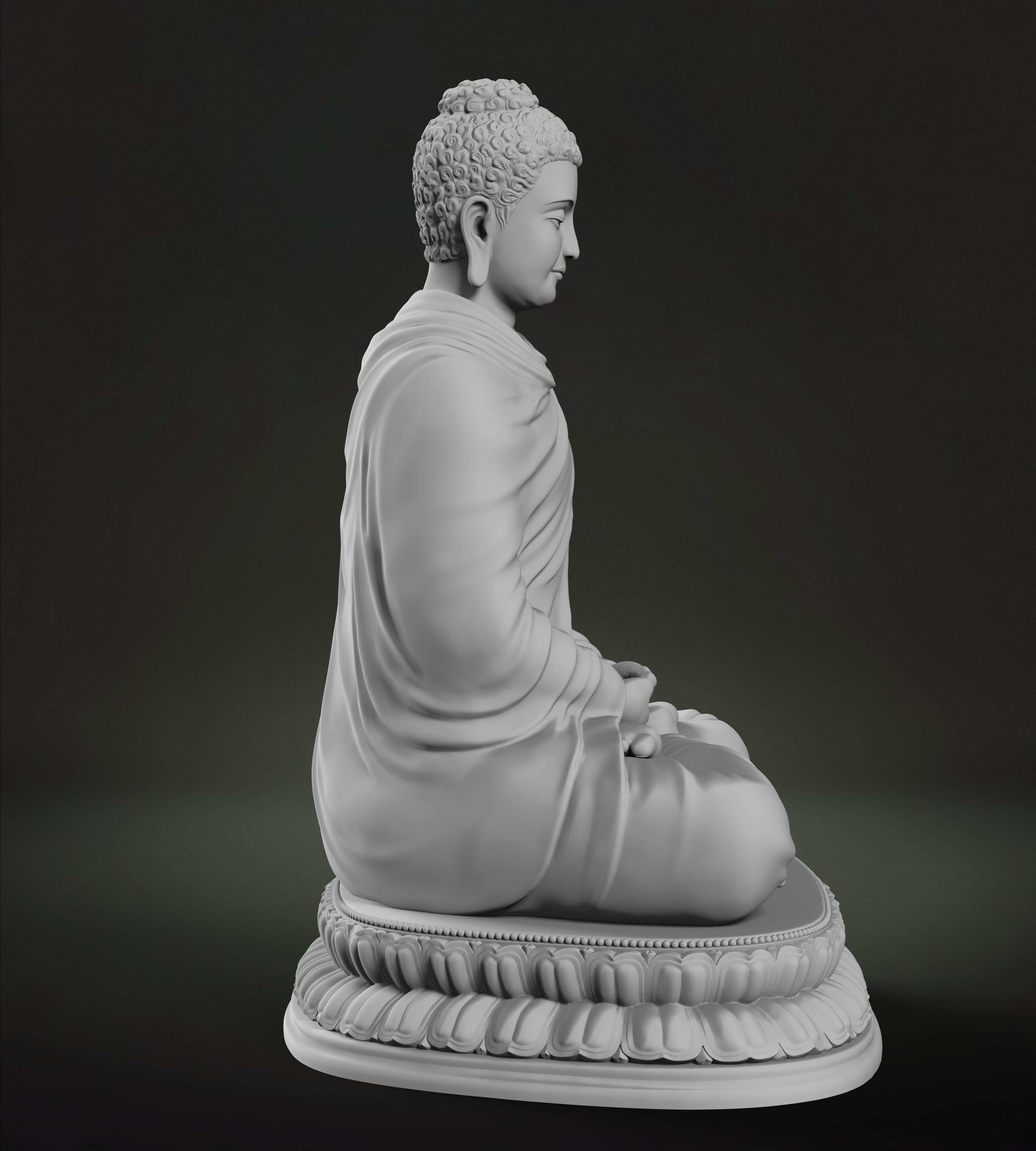 Buddha Dhyana Mudra Low-poly 3D model_8