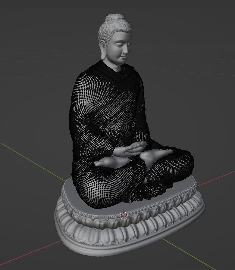 Buddha Dhyana Mudra Low-poly 3D model_11