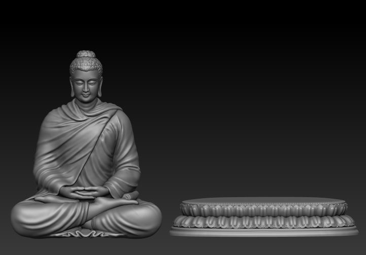 Buddha Dhyana Mudra Low-poly 3D model_2