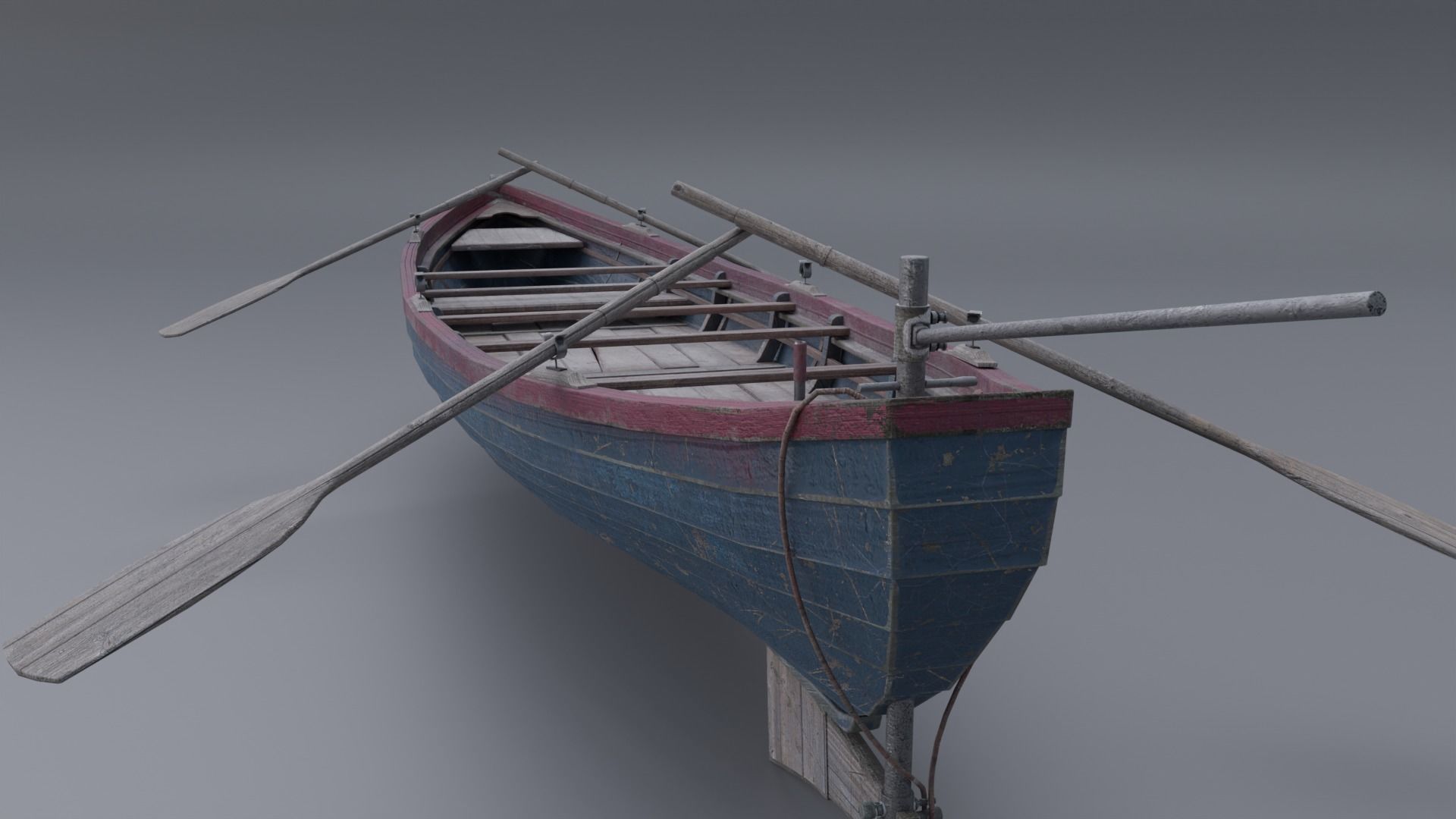 Wood Boat 3D model_2