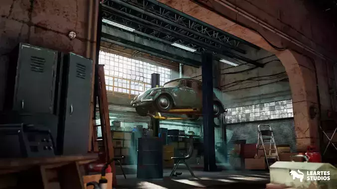 Garage Warehouse  Low-poly 3D model