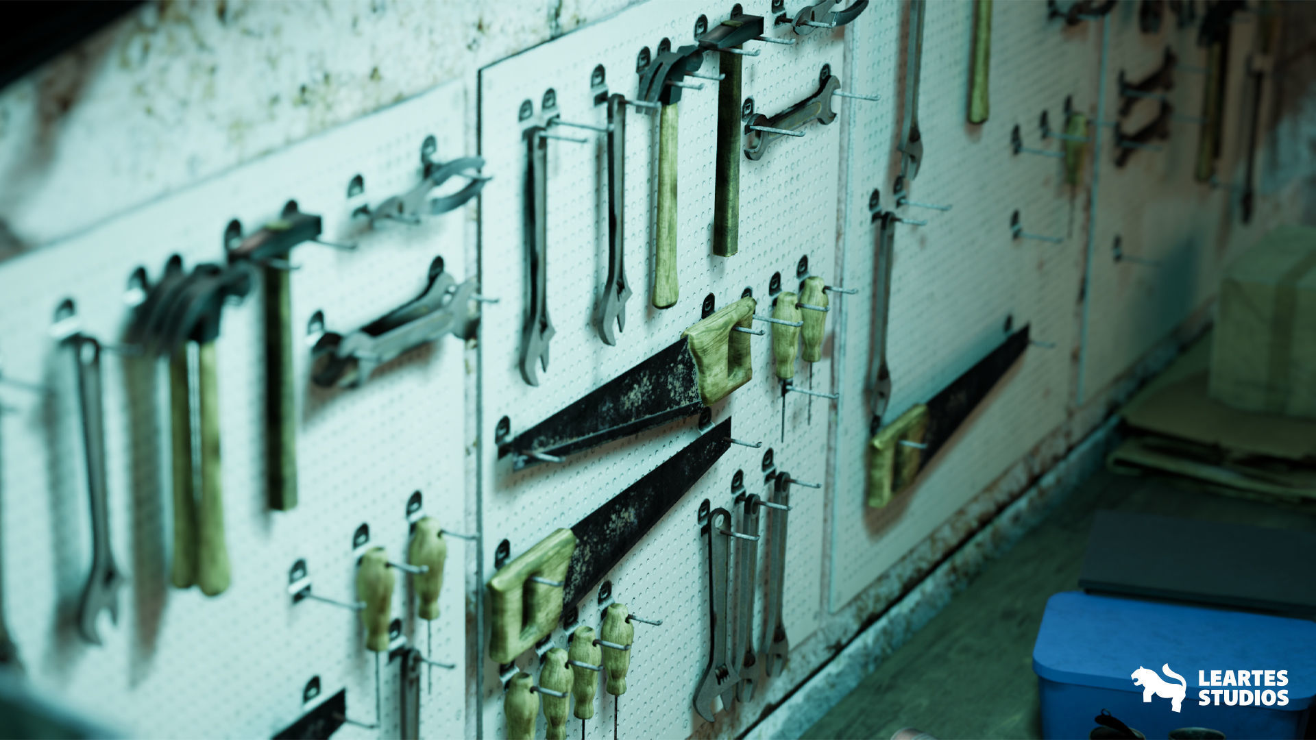 Garage Warehouse  Low-poly 3D model_10