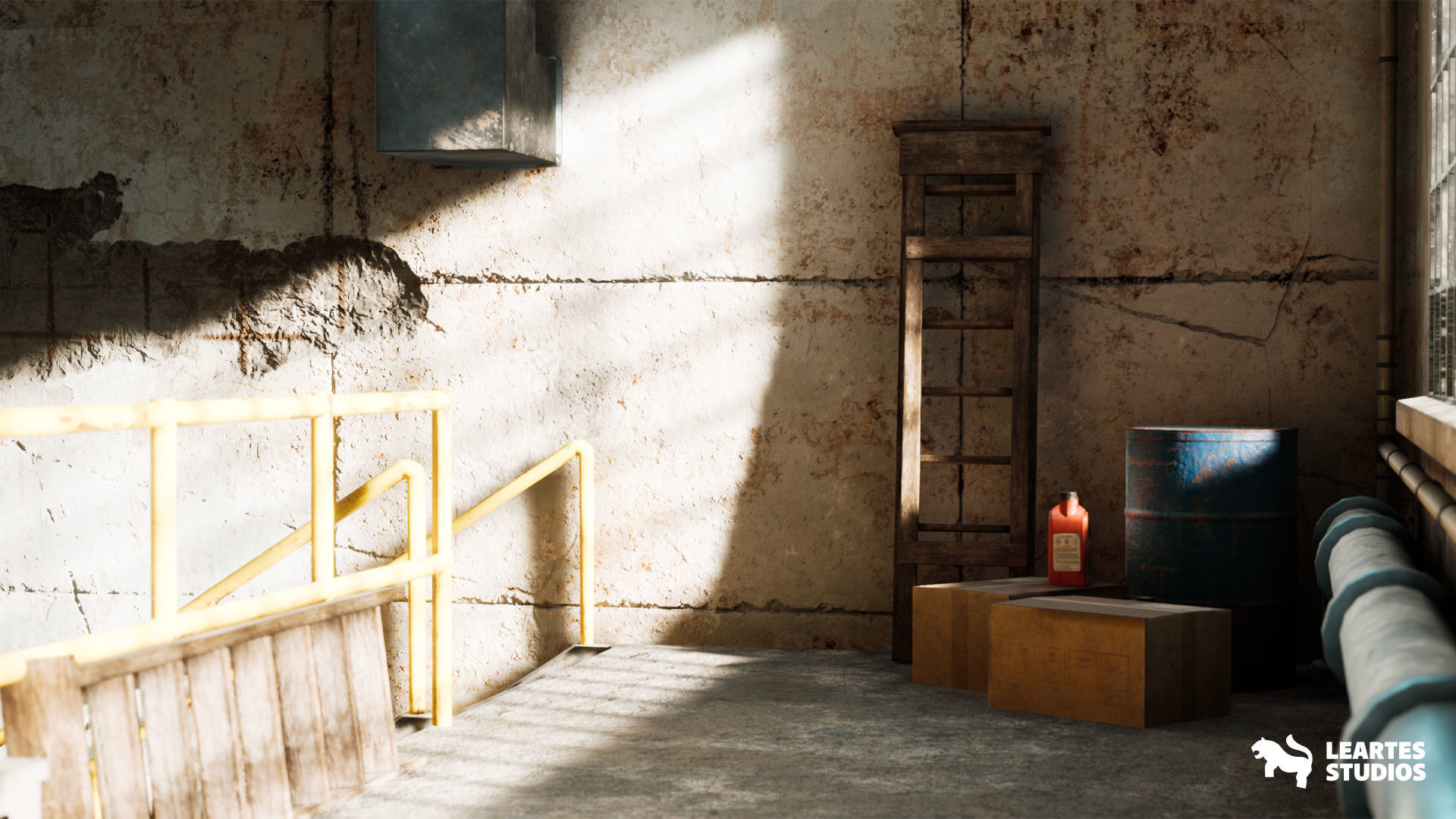 Garage Warehouse  Low-poly 3D model_4