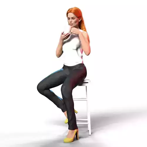 COFFEE TIME GIRL 3 3D print model