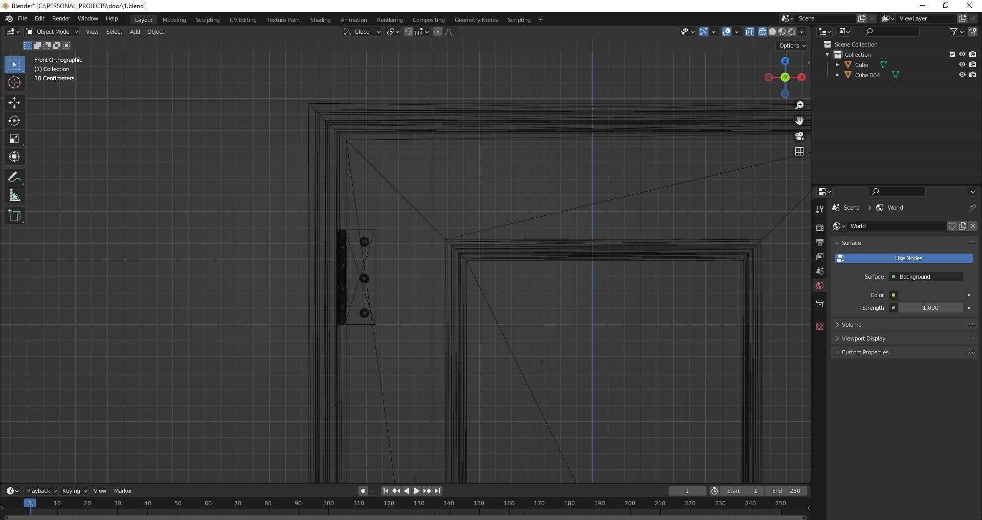 French Doors collection with glass Low-poly 3D model_5