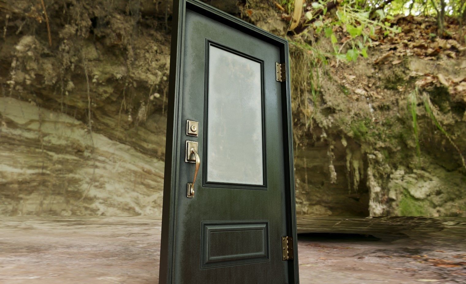 French Doors collection with glass Low-poly 3D model_2