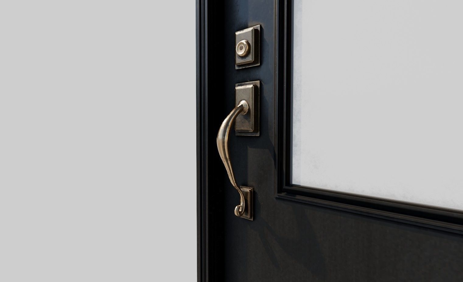 French Doors collection with glass Low-poly 3D model_1