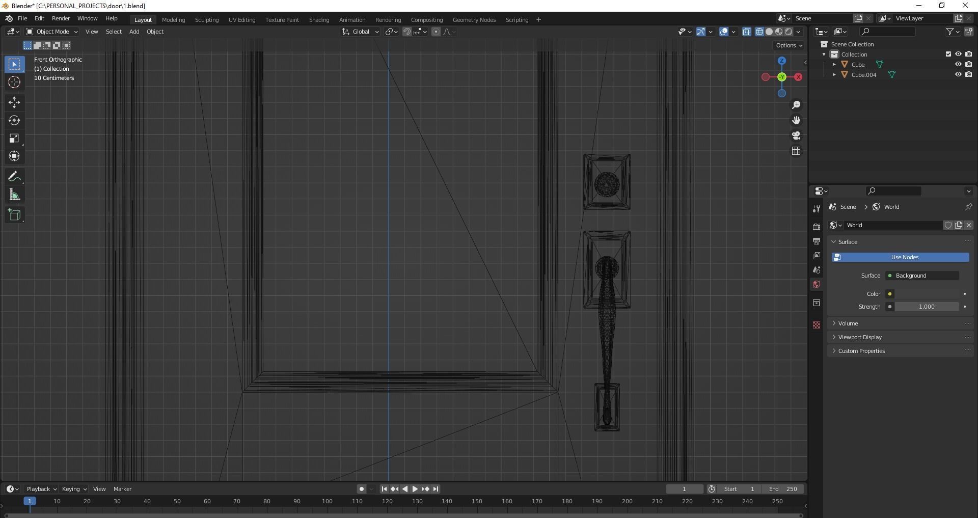 French Doors collection with glass Low-poly 3D model_6