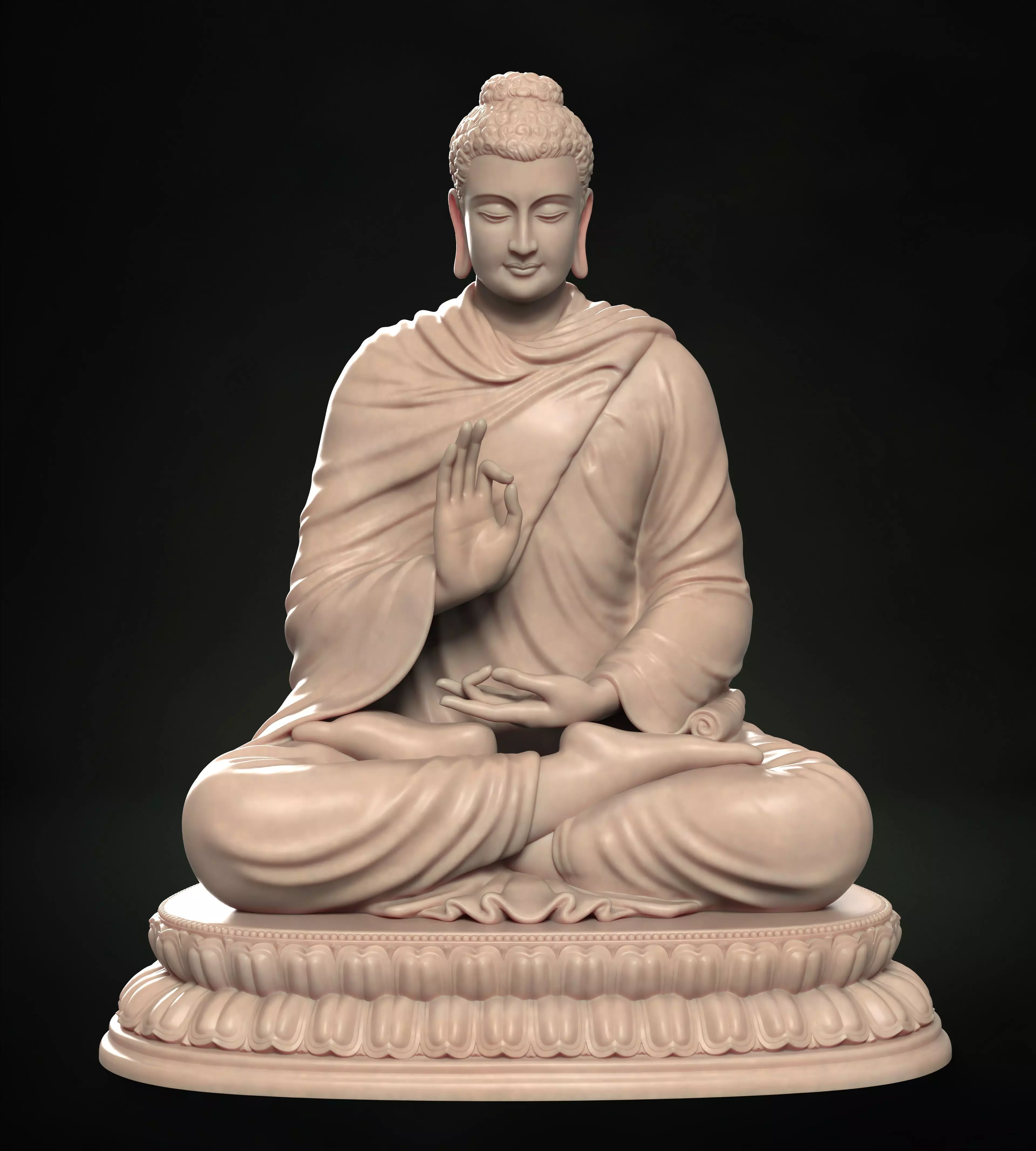 Buddha Abhaya Mudra Low-poly 3D model_0