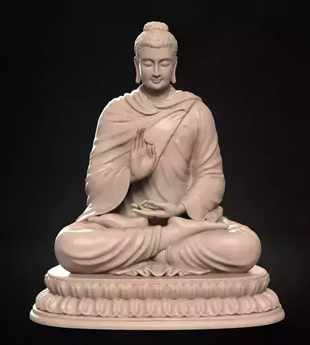 Buddha Abhaya Mudra Low-poly 3D model