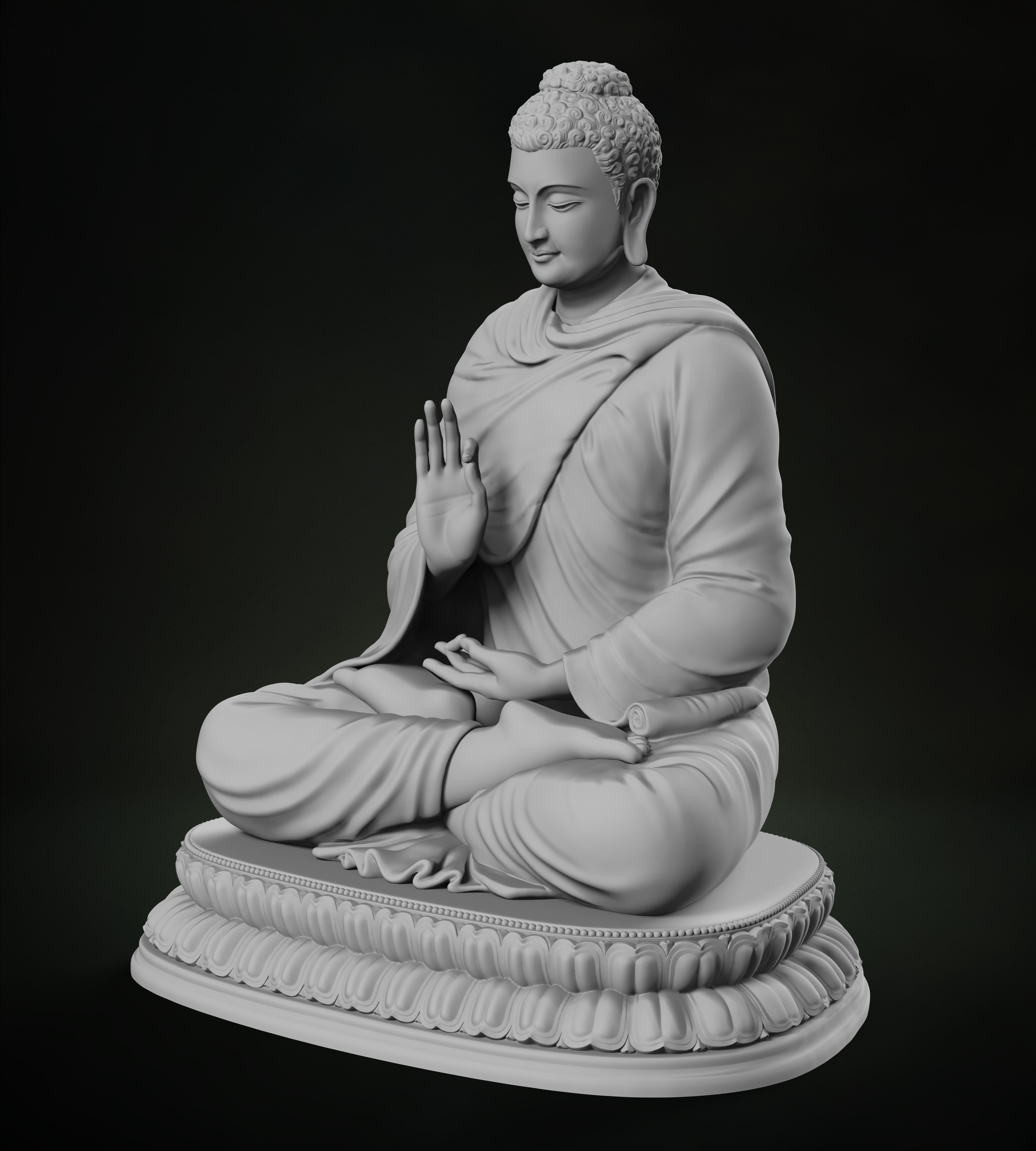 Buddha Abhaya Mudra Low-poly 3D model_5