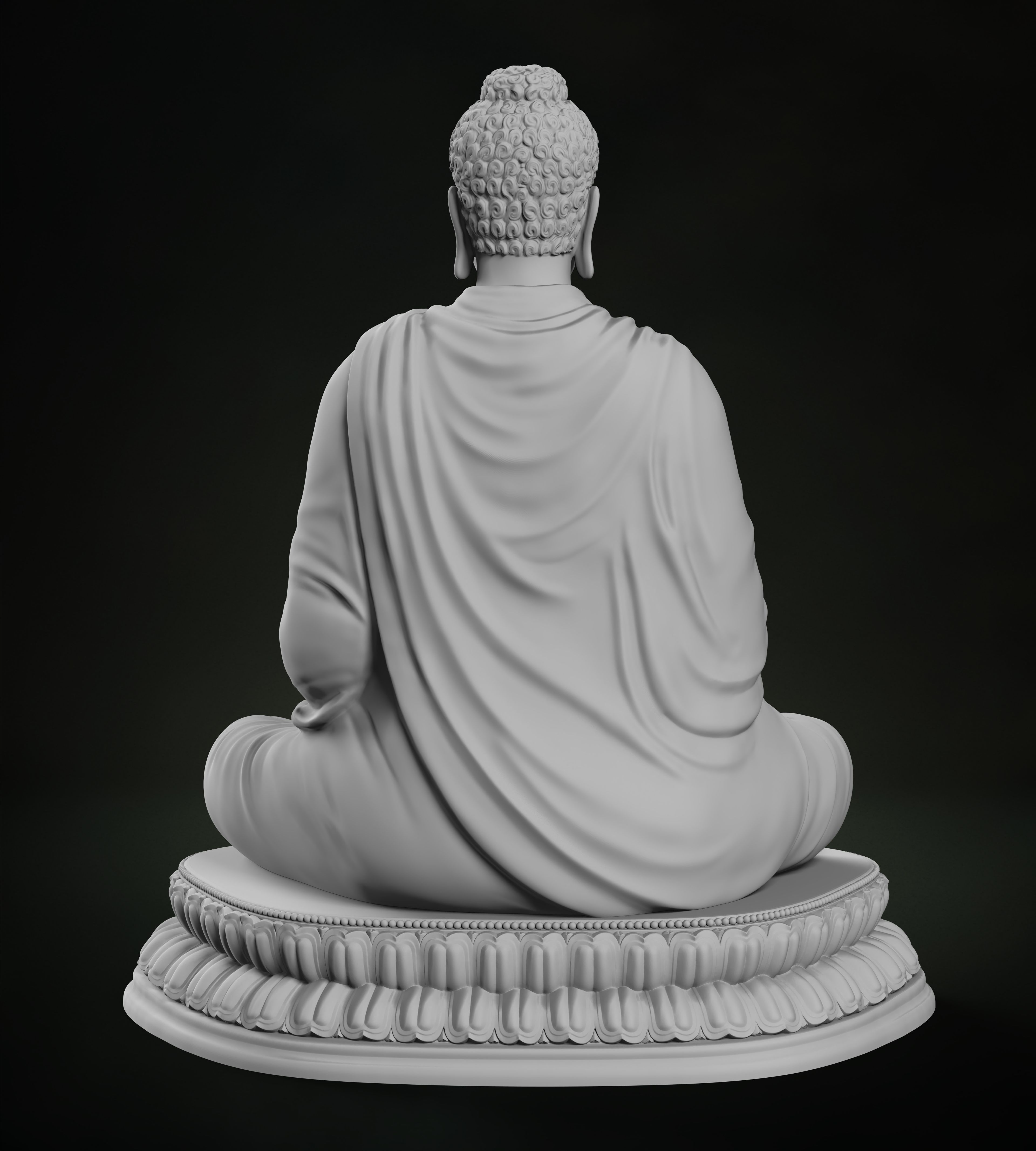 Buddha Abhaya Mudra Low-poly 3D model_10