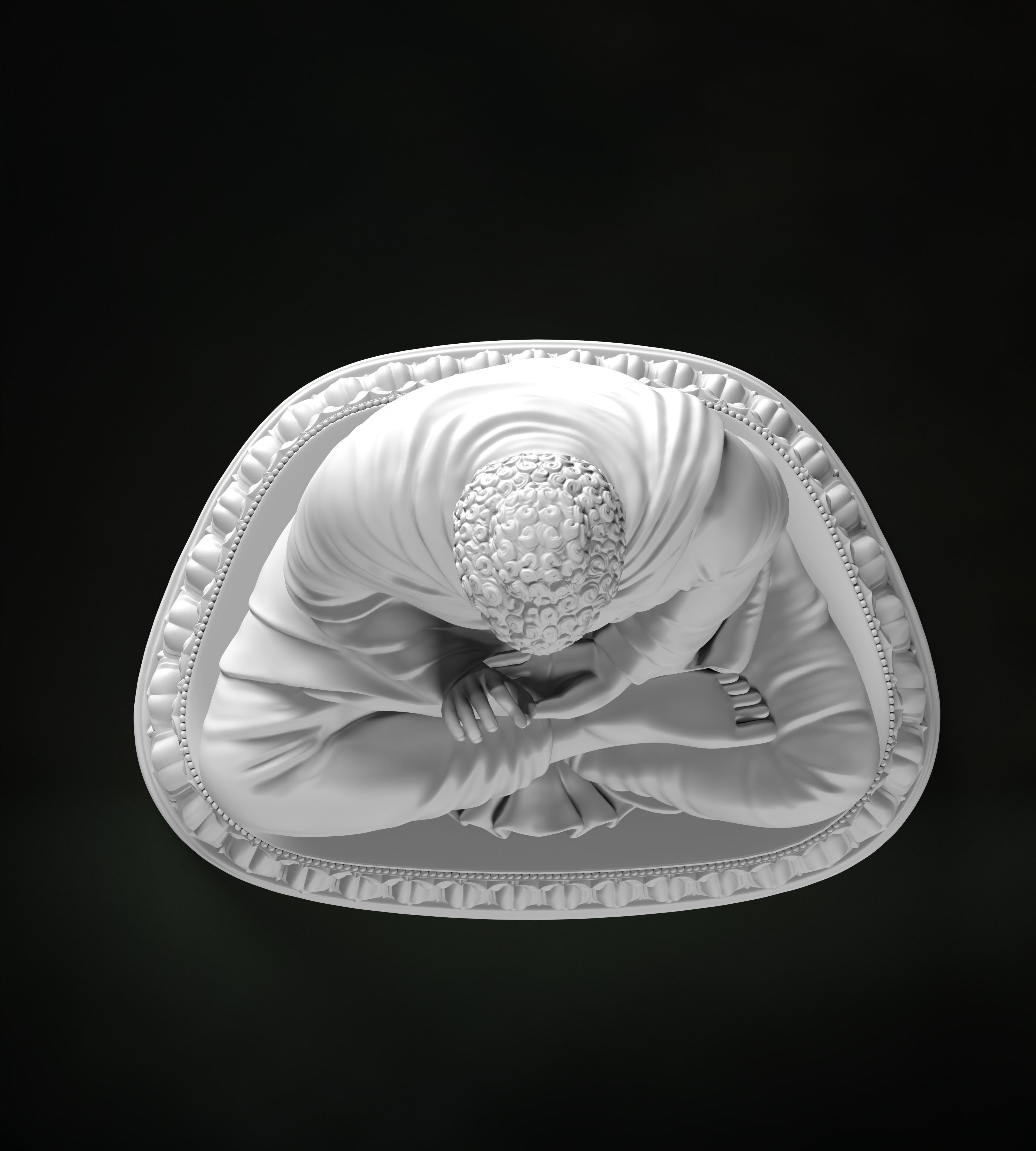 Buddha Abhaya Mudra Low-poly 3D model_9