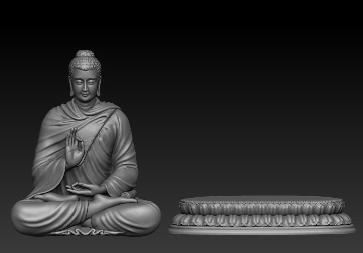 Buddha Abhaya Mudra Low-poly 3D model_2
