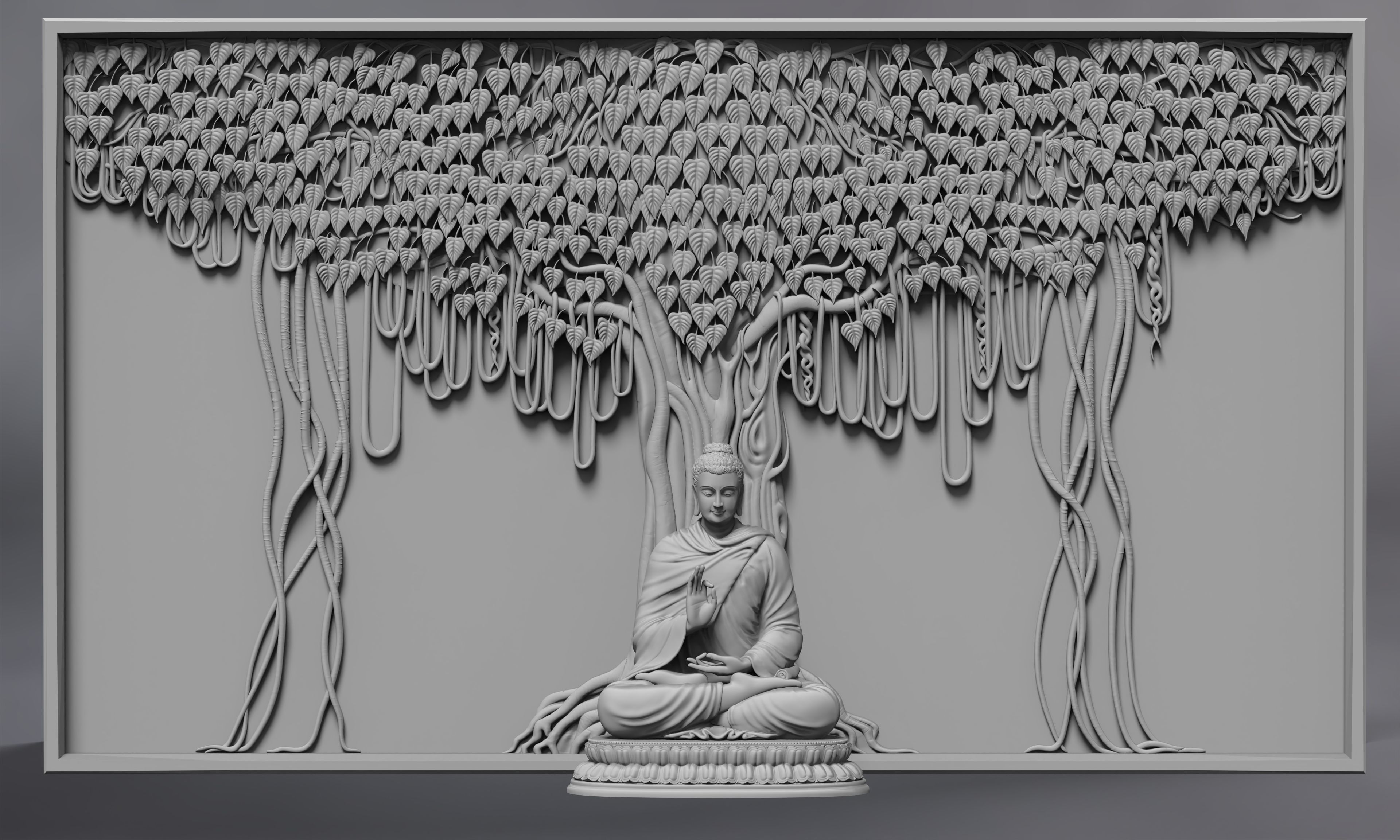 Buddha Abhaya Mudra Low-poly 3D model_4