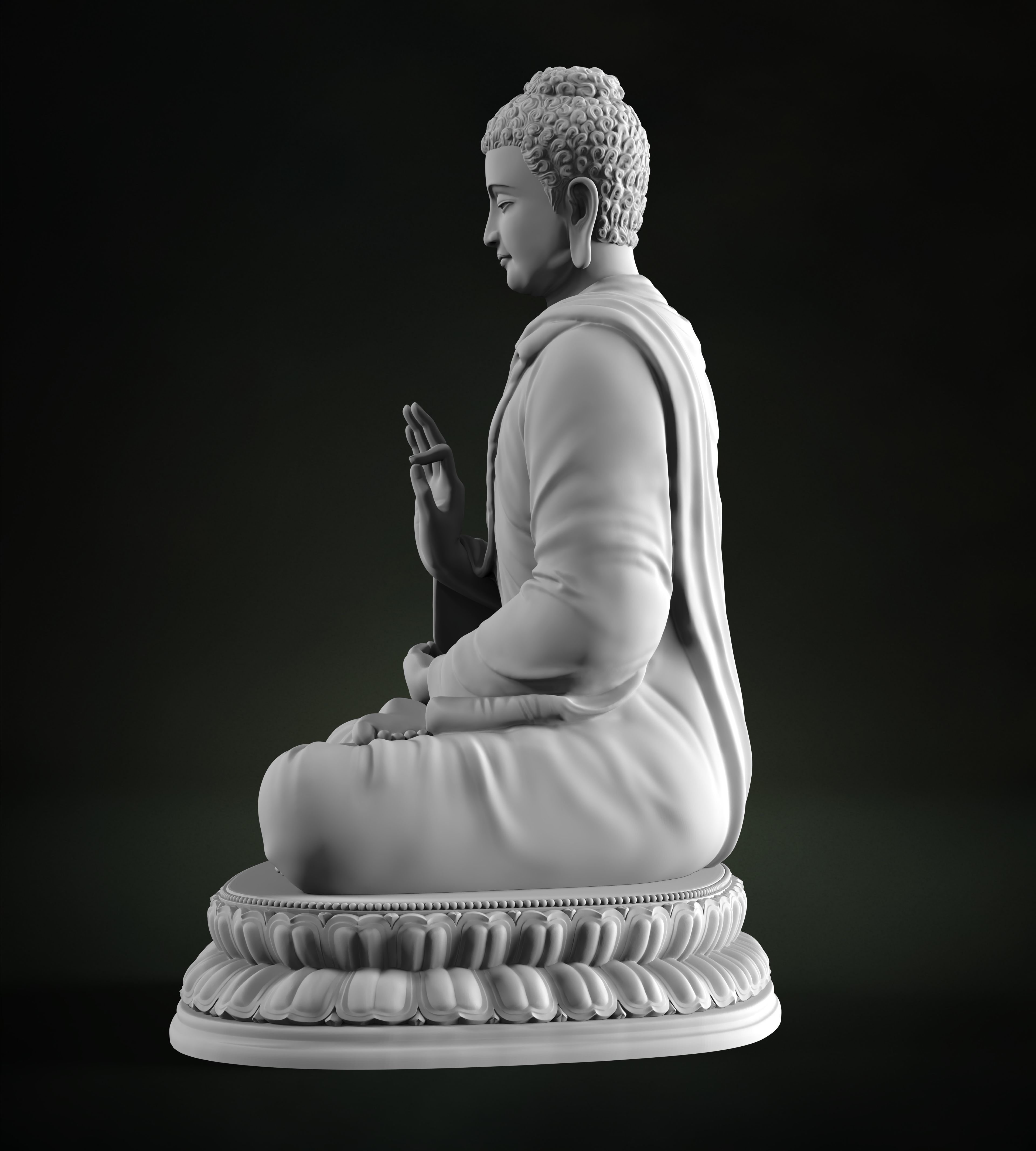 Buddha Abhaya Mudra Low-poly 3D model_7