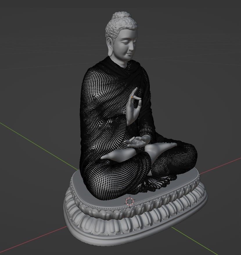 Buddha Abhaya Mudra Low-poly 3D model_12