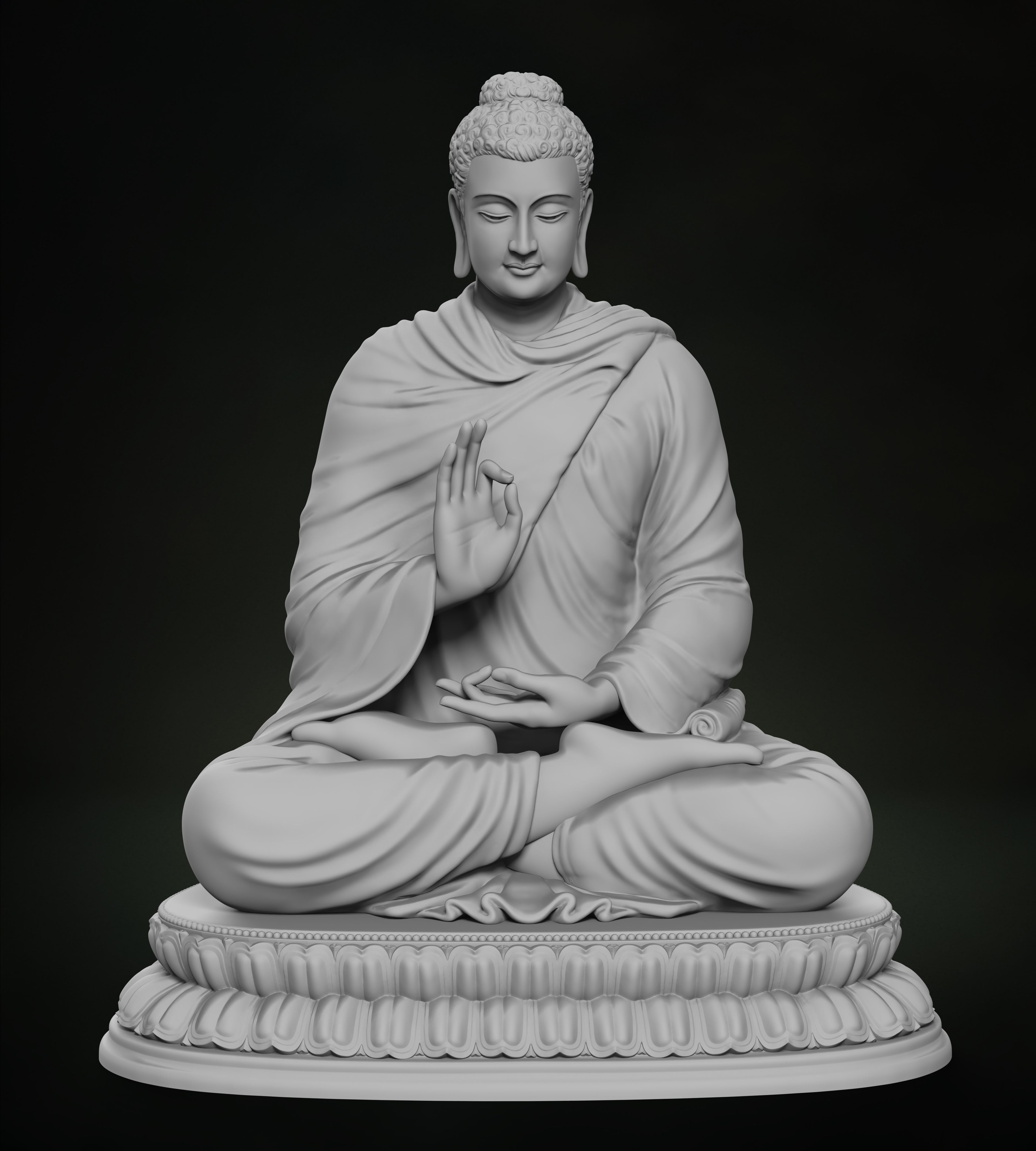 Buddha Abhaya Mudra Low-poly 3D model_3