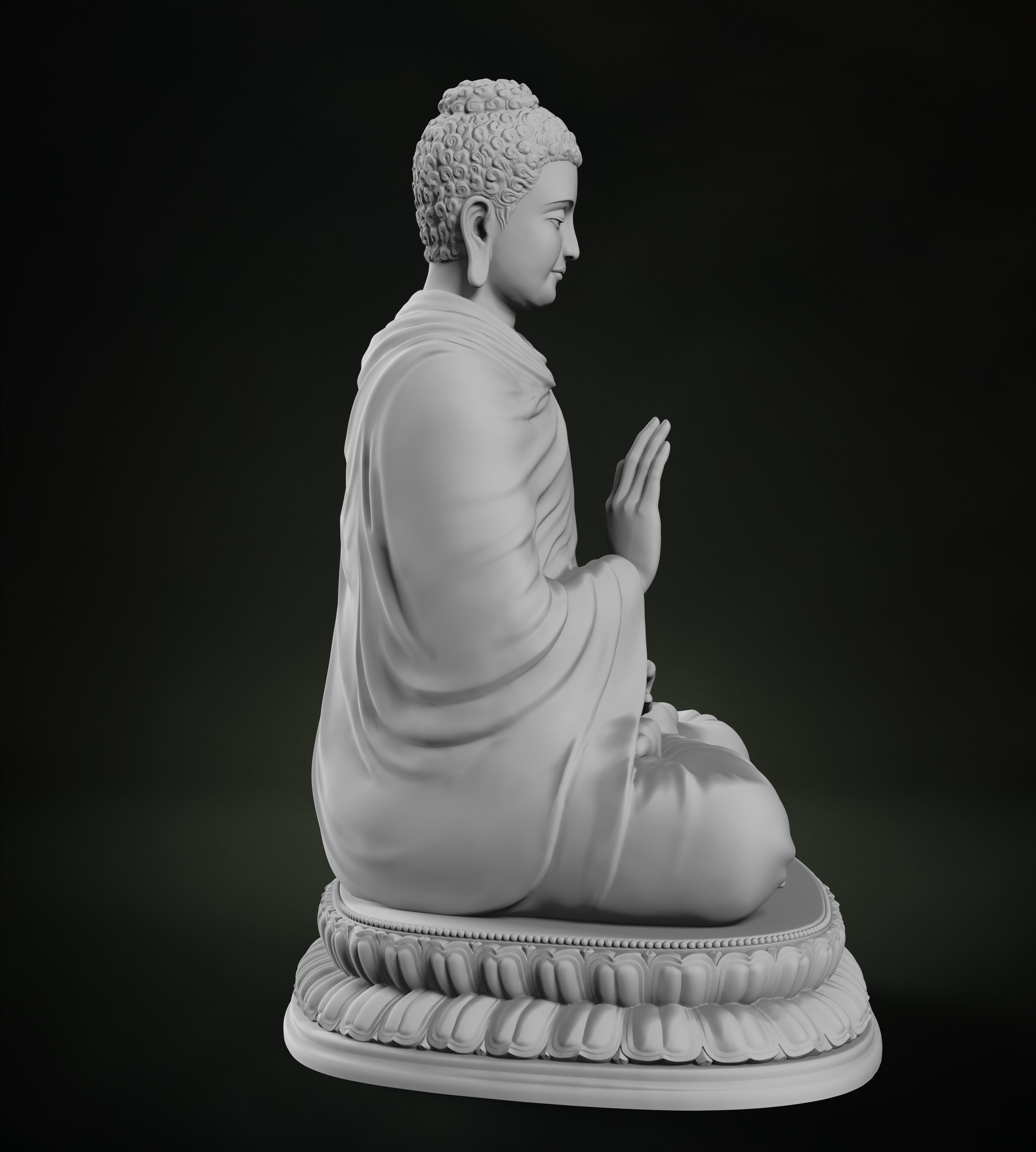 Buddha Abhaya Mudra Low-poly 3D model_8