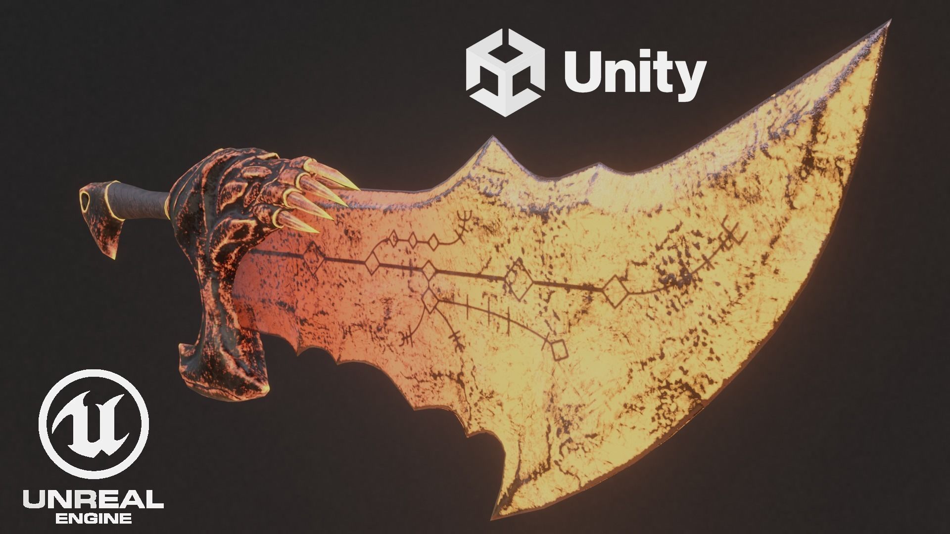 Chaos blades God of war RAGNAROK Low-poly 3D model_2