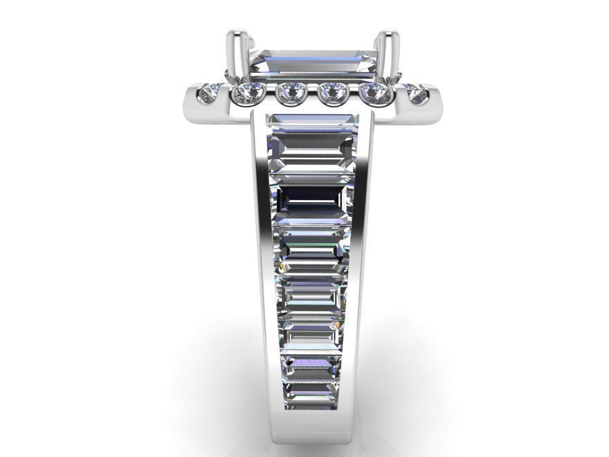 Square diamond ring 2239 3D print model  3D print model_3