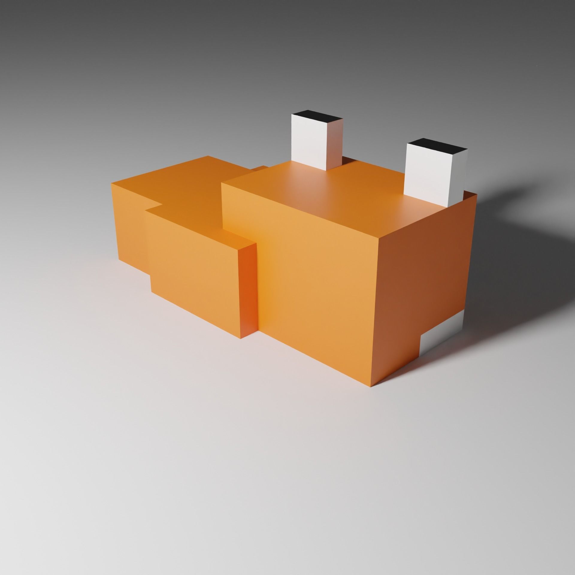 Minecraft Sleeping Fox Low-poly 3D model_3