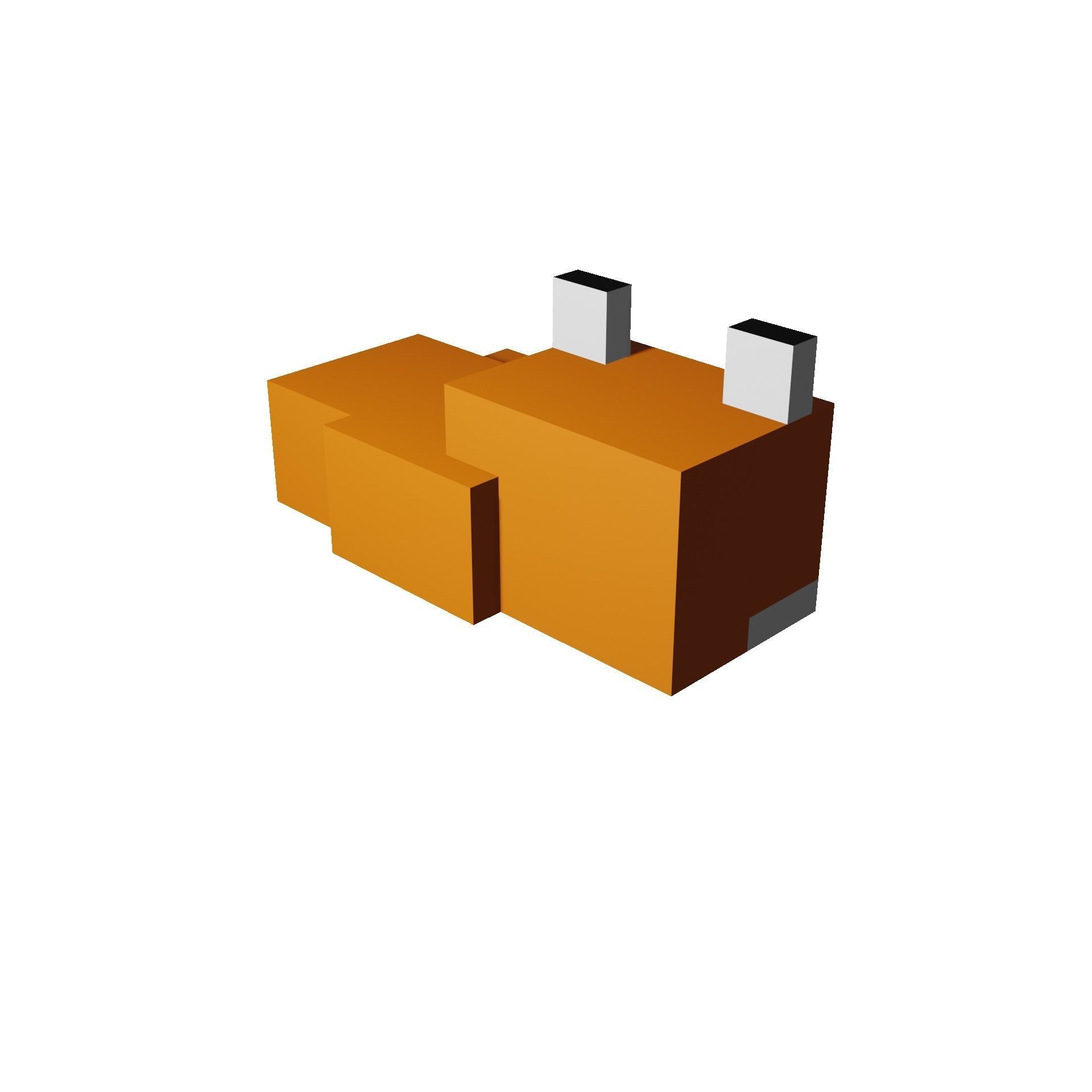 Minecraft Sleeping Fox Low-poly 3D model_13
