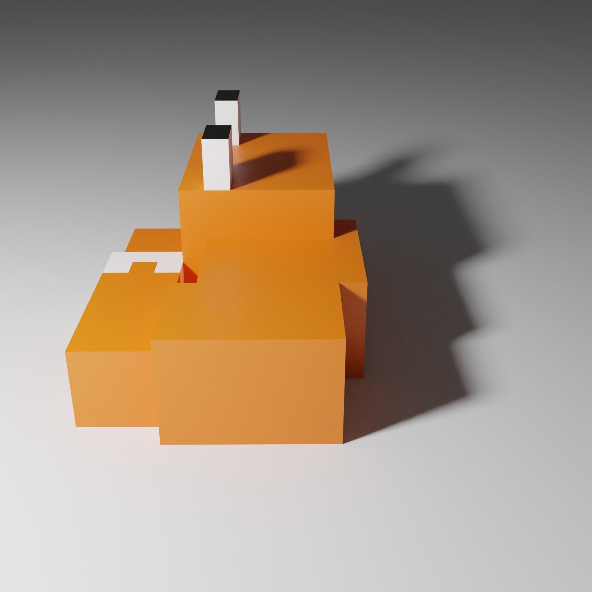 Minecraft Sleeping Fox Low-poly 3D model_6
