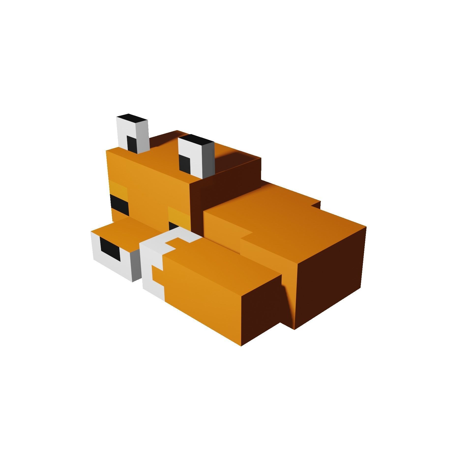 Minecraft Sleeping Fox Low-poly 3D model_17