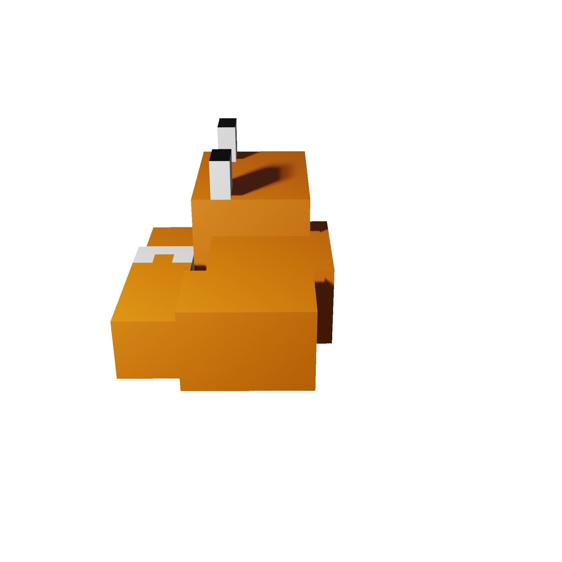 Minecraft Sleeping Fox Low-poly 3D model_16