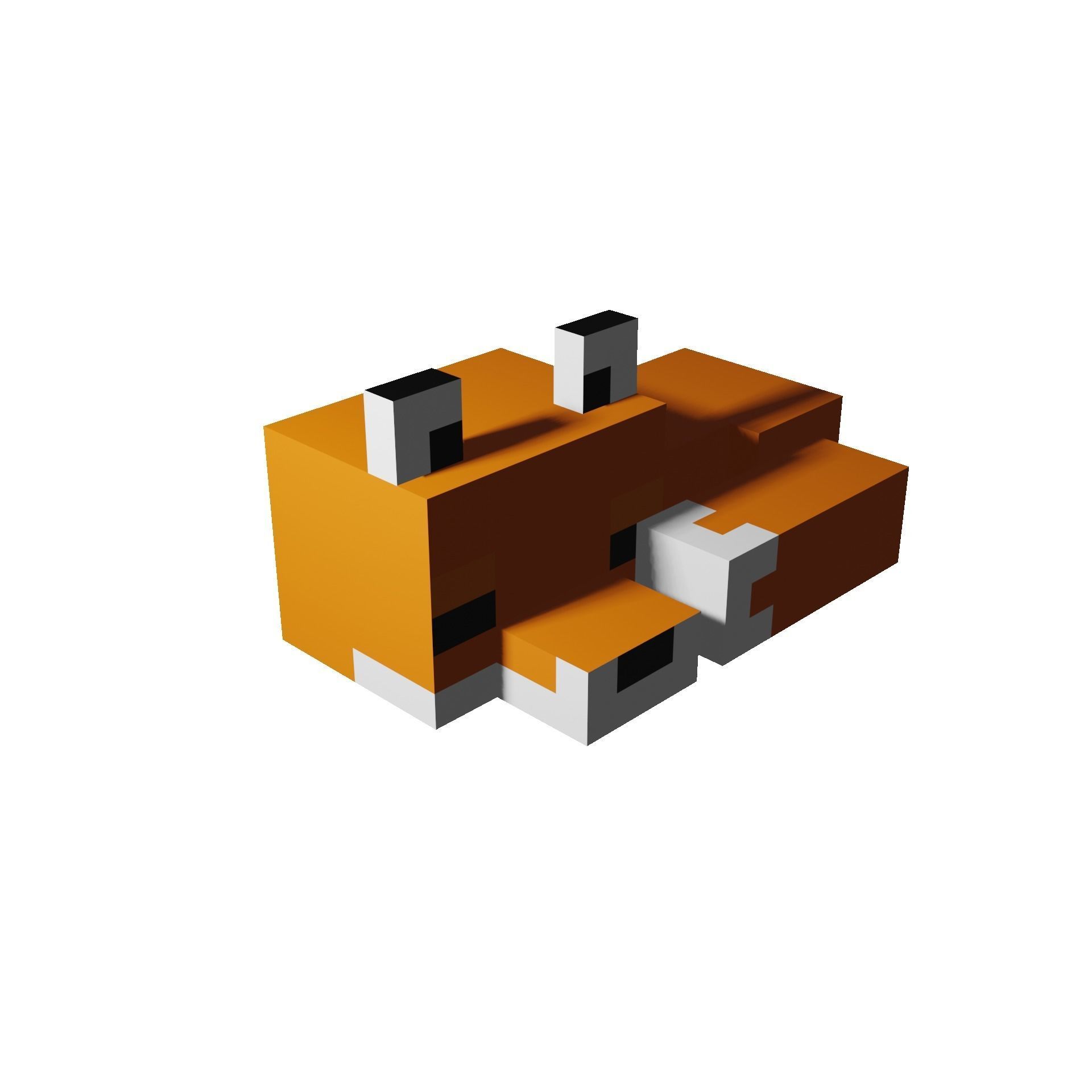 Minecraft Sleeping Fox Low-poly 3D model_25