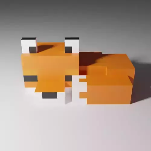 Minecraft Sleeping Fox Low-poly 3D model