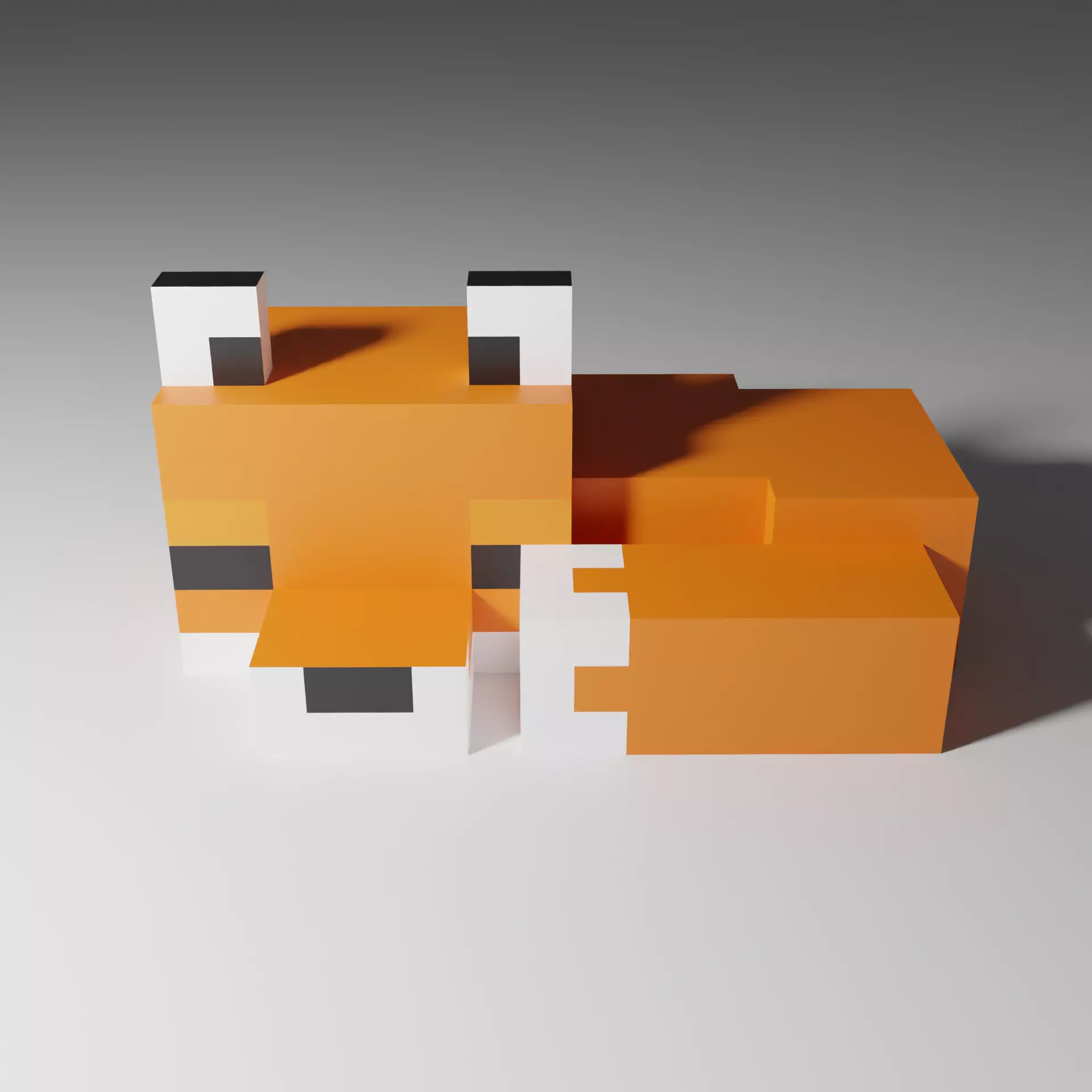 Minecraft Sleeping Fox Low-poly 3D model_0