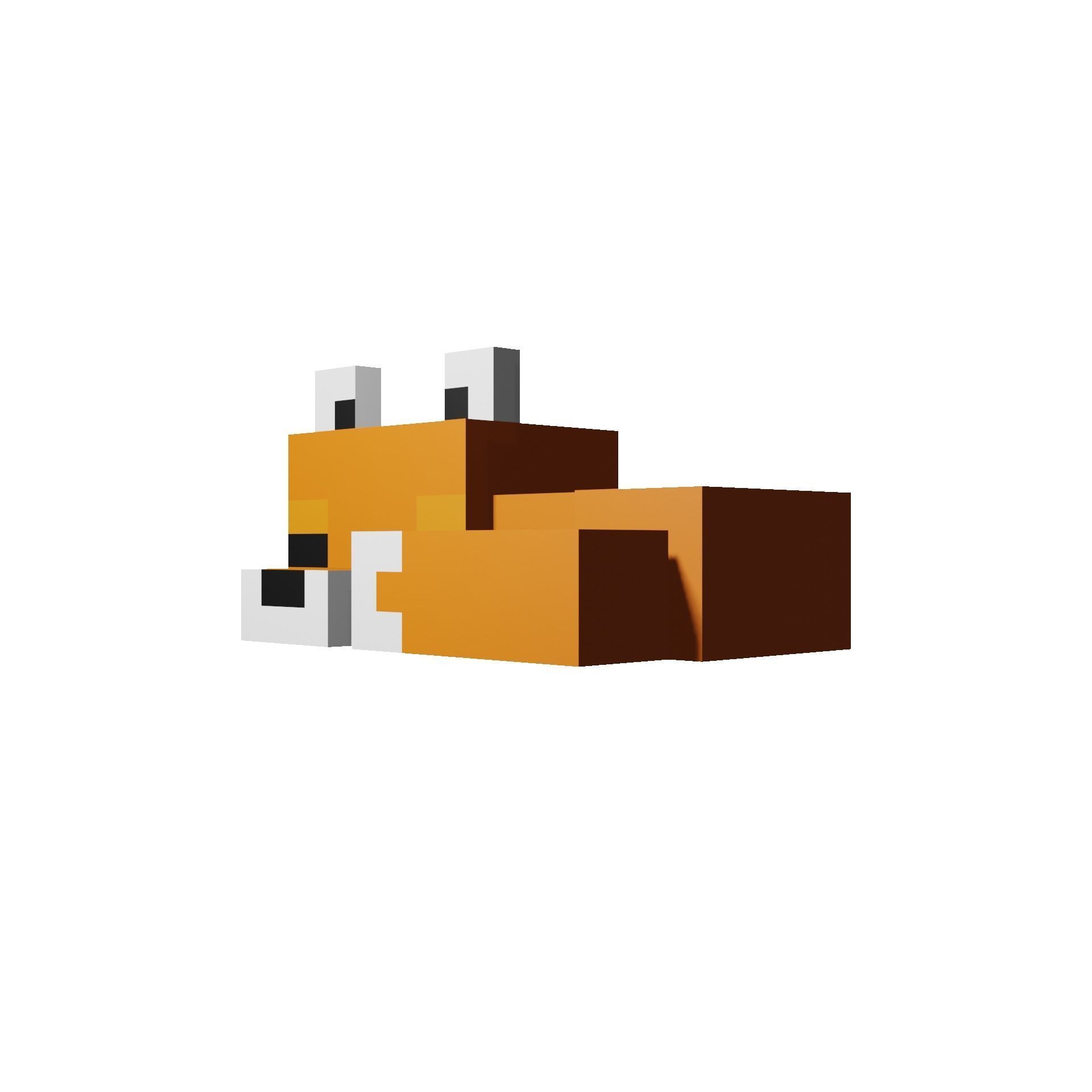 Minecraft Sleeping Fox Low-poly 3D model_23