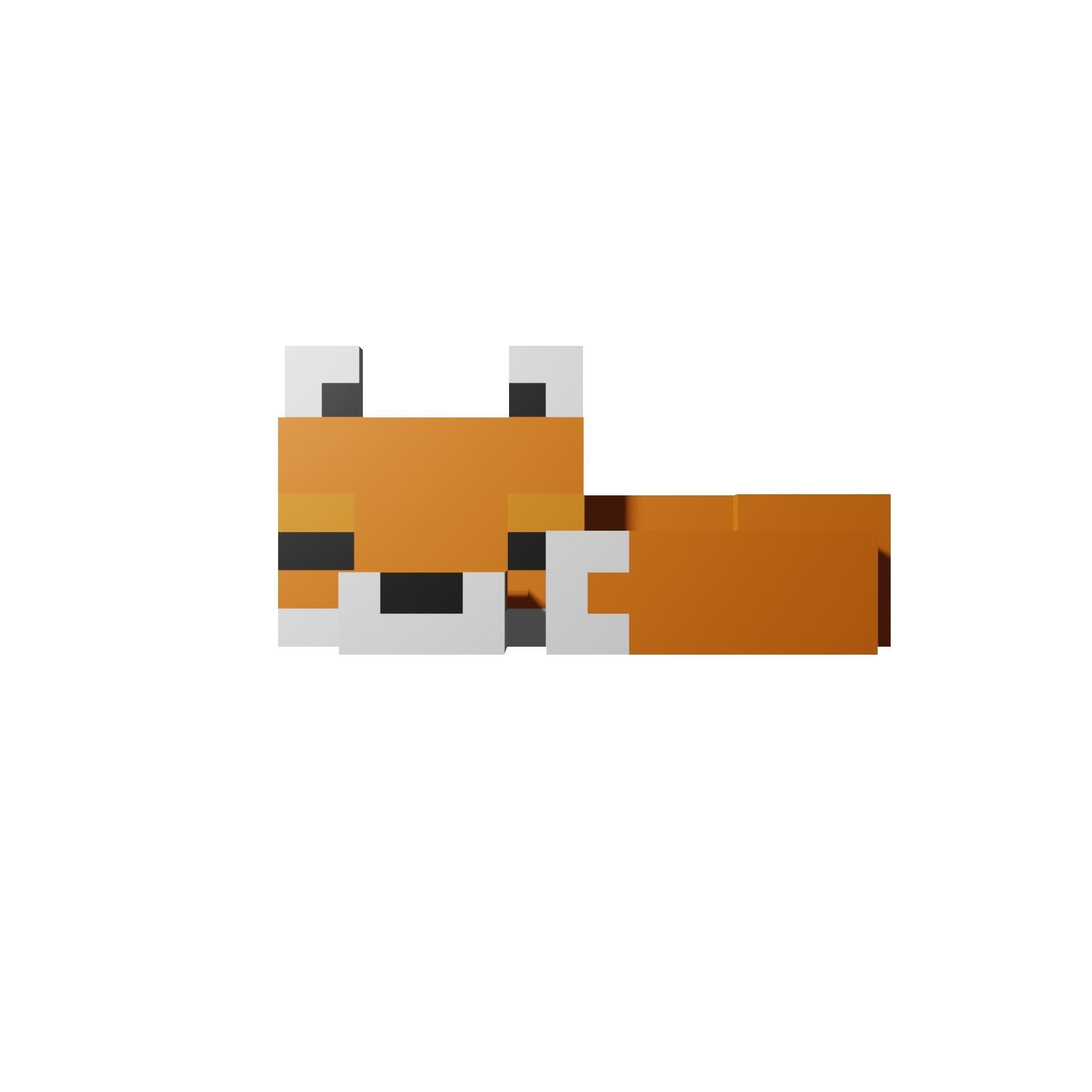 Minecraft Sleeping Fox Low-poly 3D model_10